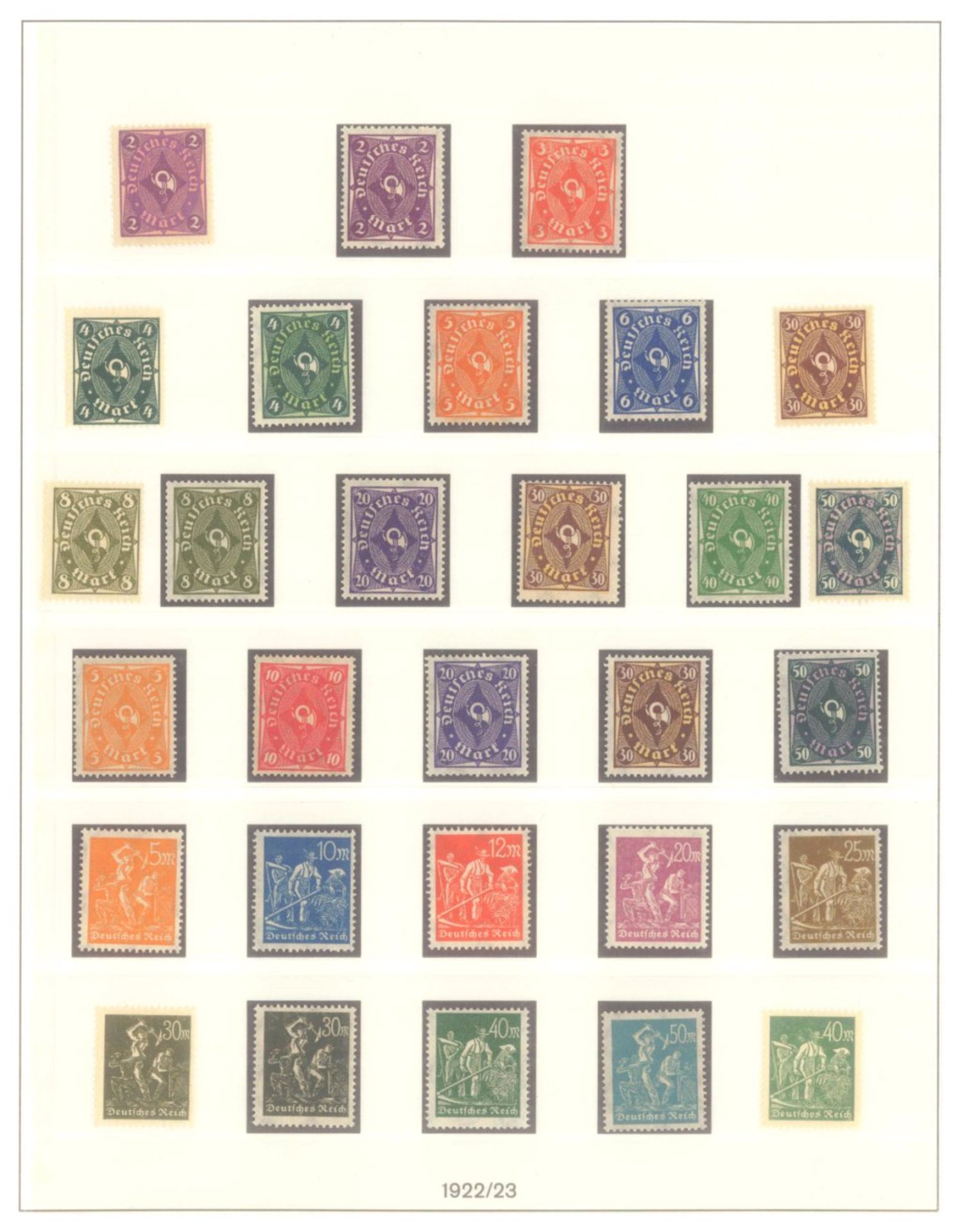 DEUTSCHES REICH INFLATIONSZEIT 1916-1923saubere postfrische Sammlung auf LINDNERT-Falzlosvordrucken, - Image 5 of 12