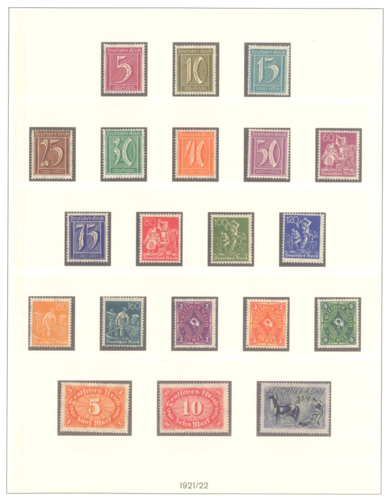 DEUTSCHES REICH INFLATIONSZEIT 1916-1923saubere postfrische Sammlung auf LINDNERT-Falzlosvordrucken, - Bild 4 aus 12