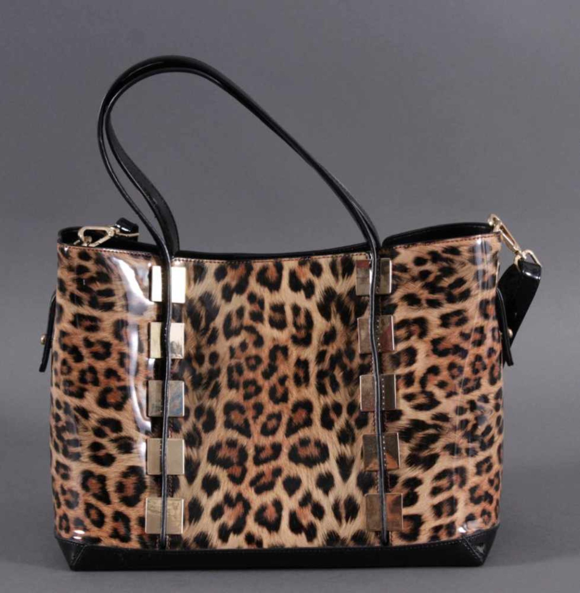 Le Miel Handtasche "Leo-Look"Neuwertig,mit abnehmbarer Innentasche und Reißverschlußfach,zwei Henkel - Bild 2 aus 4