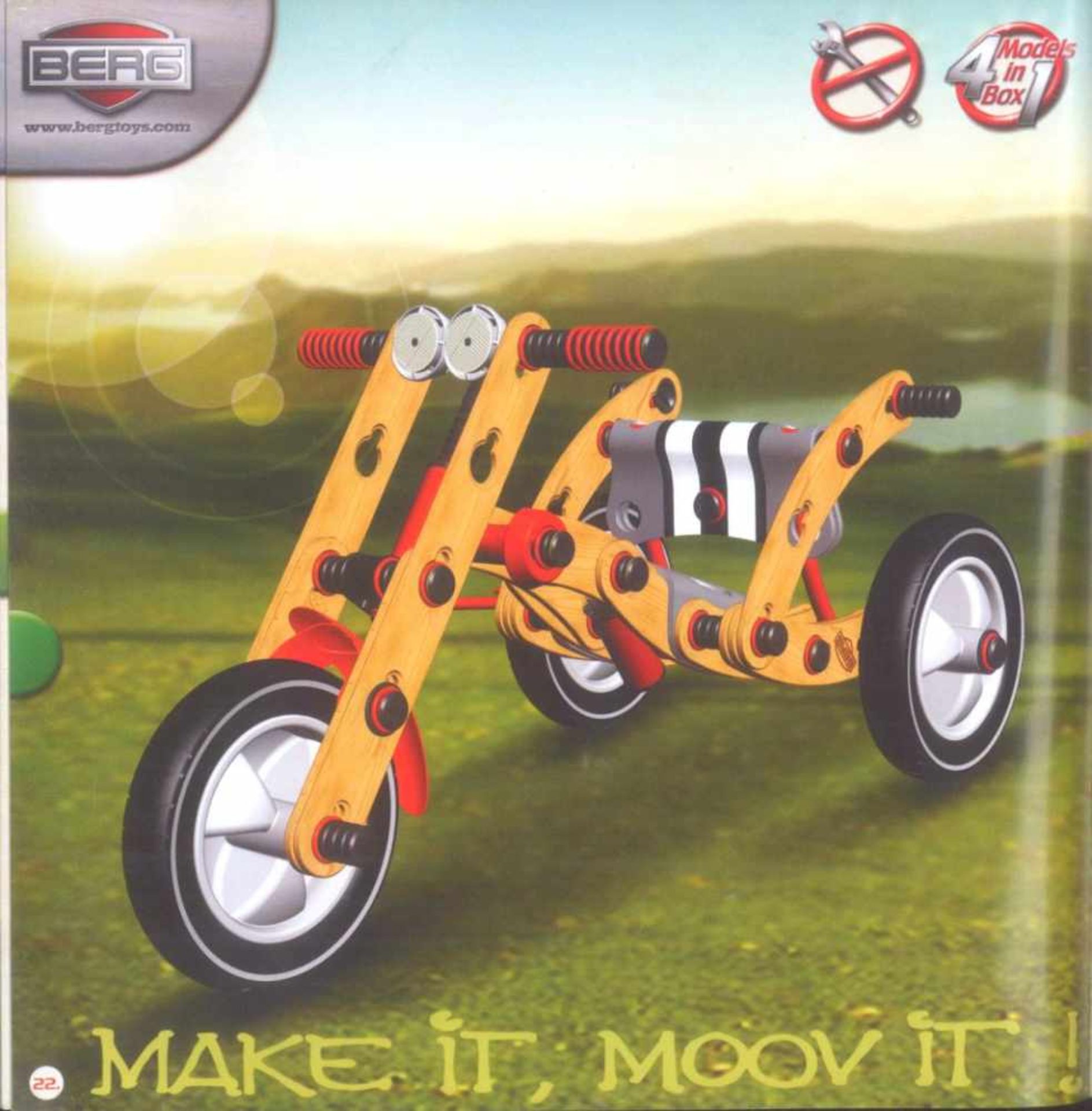 Berg Moov Street Kit 01Holzbausatz für Kinder, zum Eigenbau eines Dreirades oderAutos.