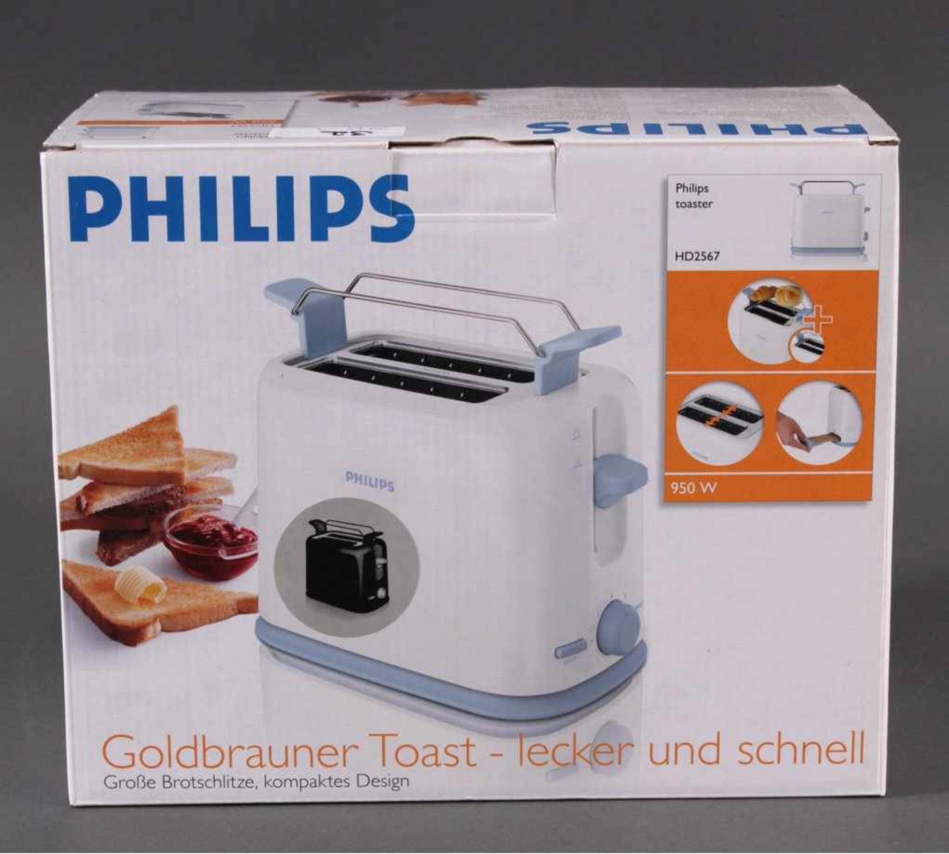 Philipps Toaster HD 2567Neu und Originalverpackt.7 Bräunungsstufen und Auftaufunktion.Große