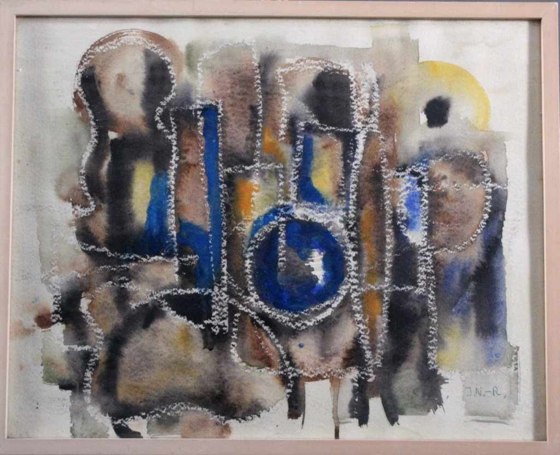 Ilse Nickol-Ruppel, Abstrakte KompositionAquarell, rechts unten signiert, gerahmt, ca. 49 cm x 39