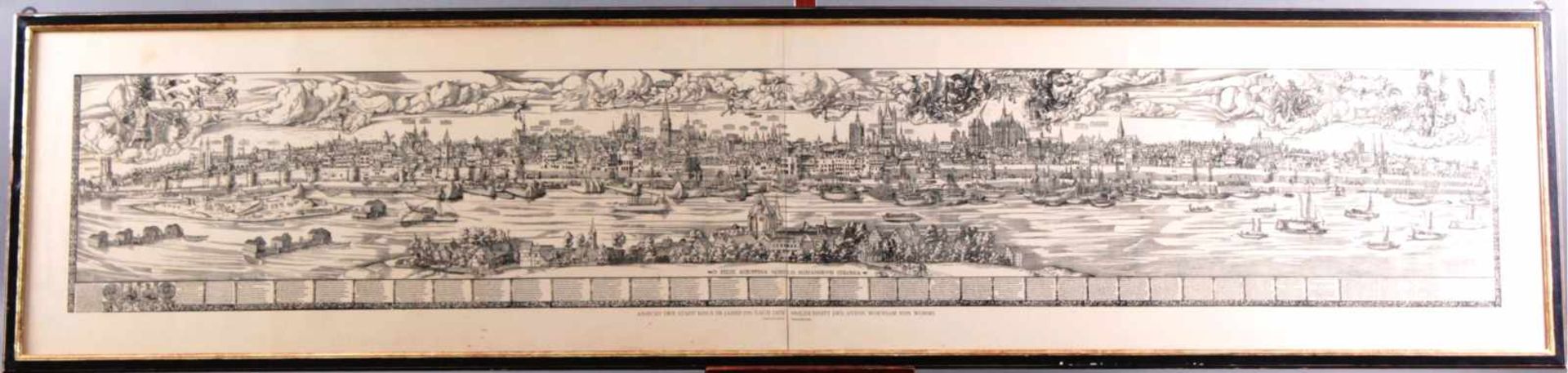 Großer gerahmter Druck "Köln"Ansicht der Stadt Köln im Jahre 1531 nach dem Holzschnittdes Anton