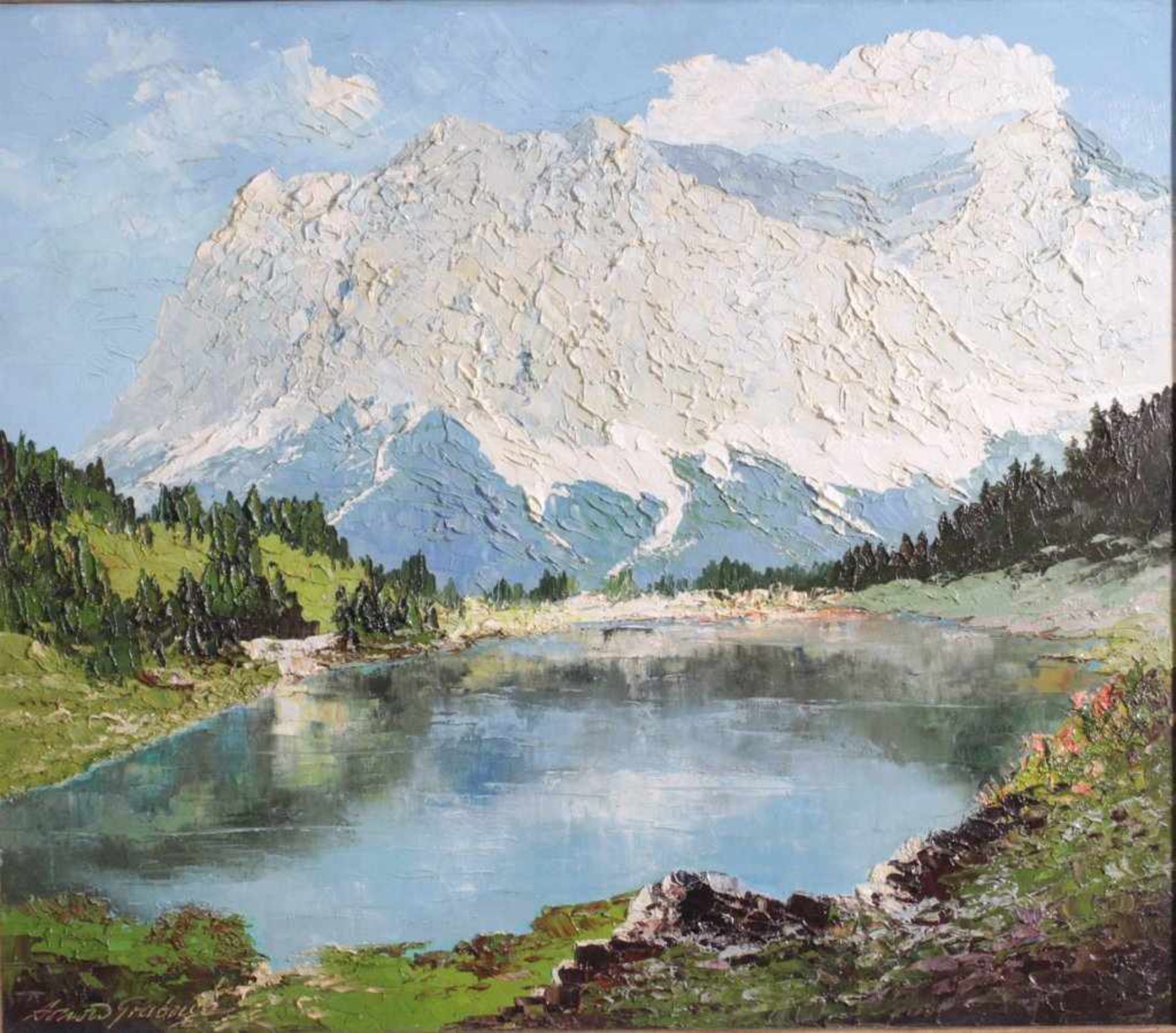 Georg Arnold-Grabone 1896-1982Wetterstein am Bodensee, Öl auf Leinwand gemalt, unten linksund
