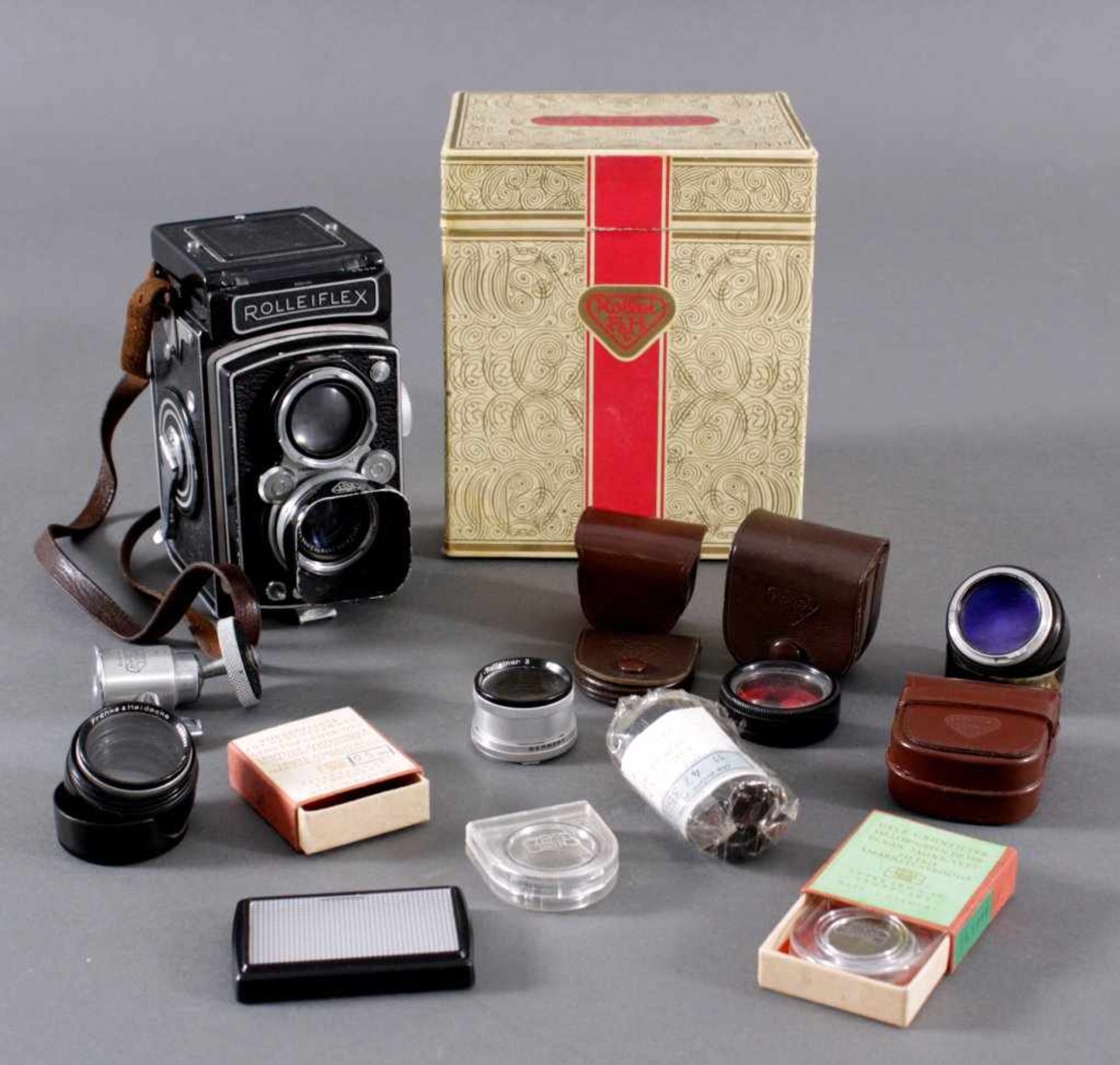 Spiegelreflex-Kamera, "Rolleiflex", Franke & HeideckeBraunschweig der 50er Jahre, in original