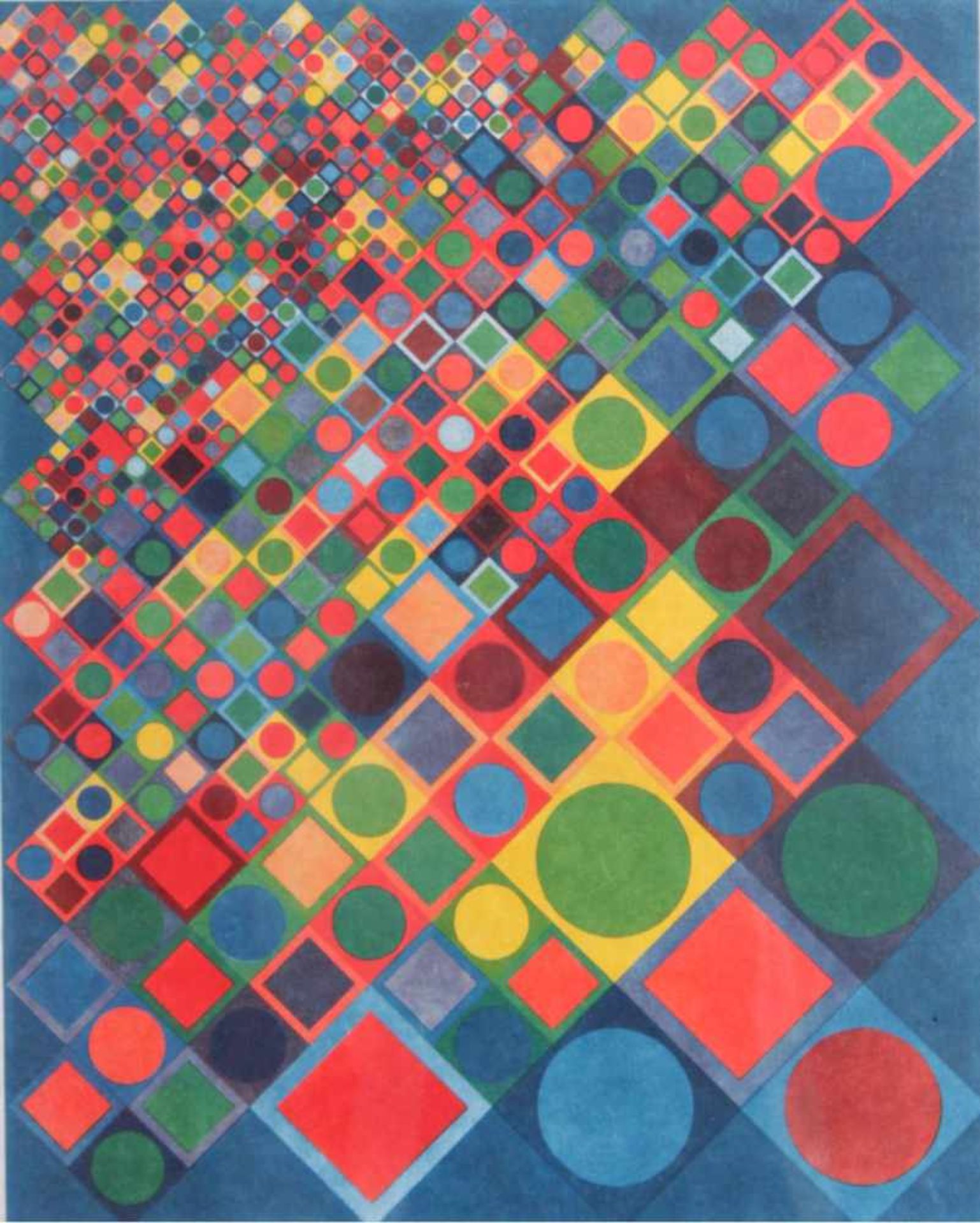 Victor Vasarely 1906-1997Siebdruck, unten rechts mit Bleistift signiert, hinter Glasgerahmt,
