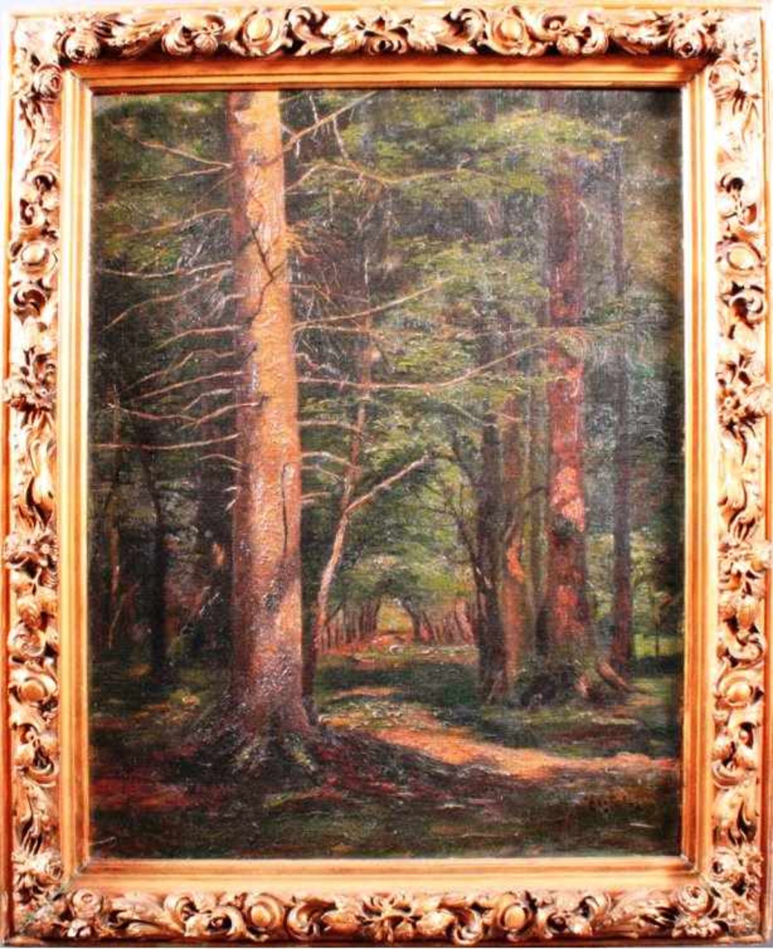Per Ekström 1844-1935, WaldlandschaftÖl auf Karton gemalt, unten rechts signiert, gerahmt,ca. 52 ×