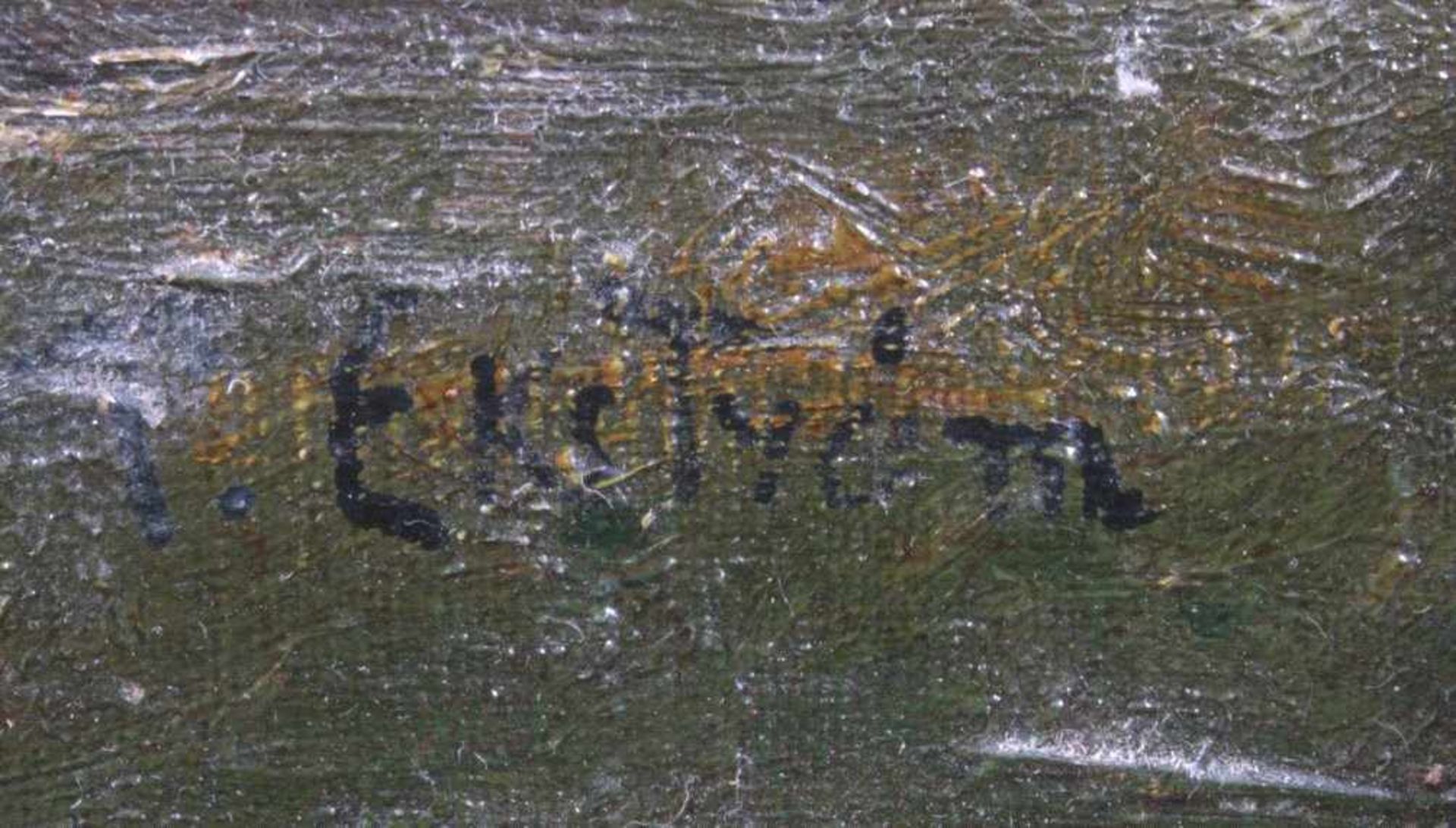 Per Ekström 1844-1935, WaldlandschaftÖl auf Karton gemalt, unten rechts signiert, gerahmt,ca. 52 × - Bild 2 aus 3