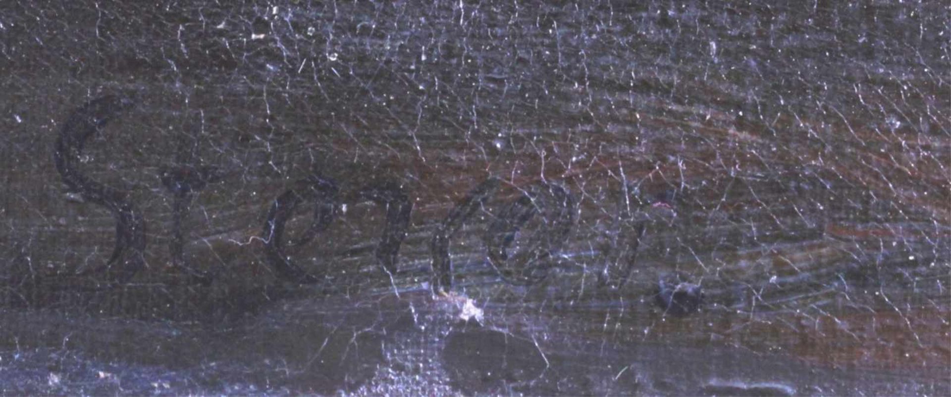 Kristian Steuer ?-?, BurgruineÖl auf Leinwand gemalt, unten links signiert, gerahmt,ca. 39 x 24 cm - Bild 3 aus 4