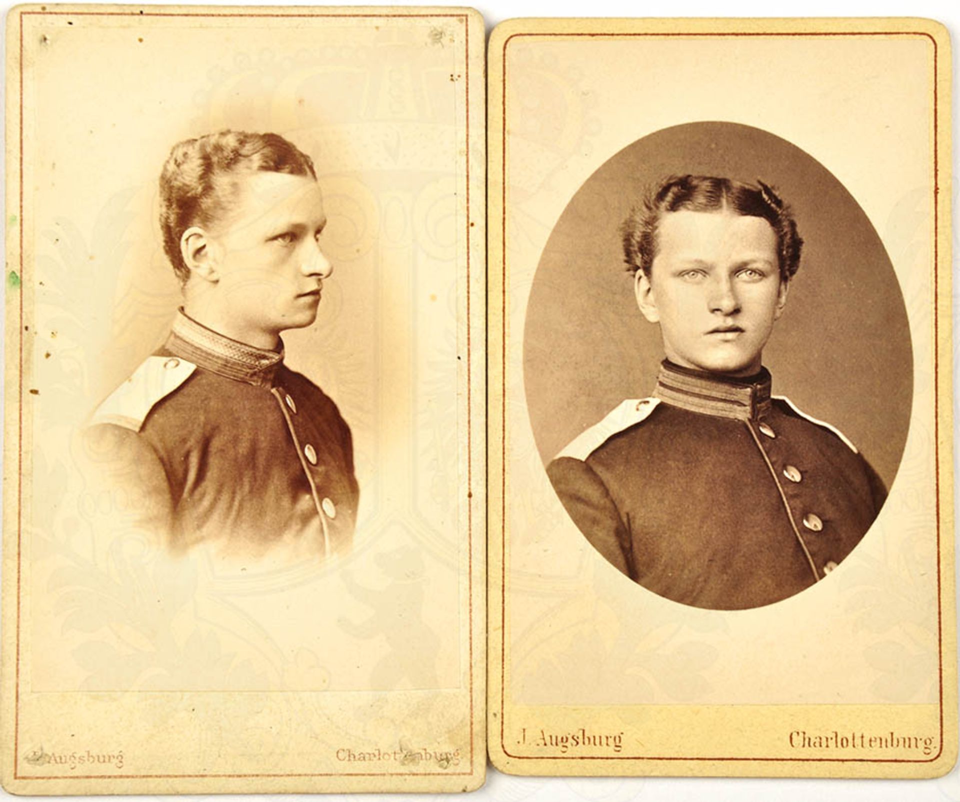 2 VISITFOTOS OBERST EMIL VON ARNIM-GERSWALDE, (1914 Kdr. d. 5. Kavallerie-Brigade, 6. 12. 1860 - 19.