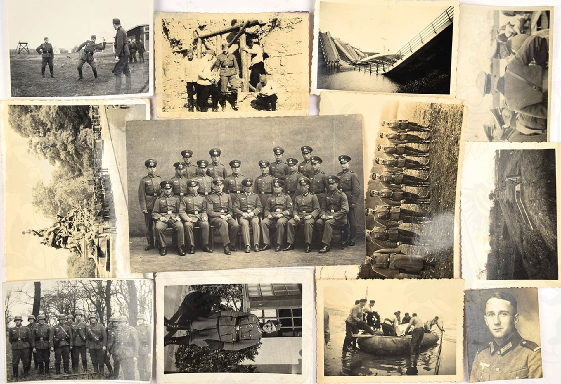 FOTOALBUM EINES OBERFELDWEBELS des Pi.-Batl. 16, 50 S. Truppengeschichte Wehrmacht u. Pioniere, - Bild 3 aus 3