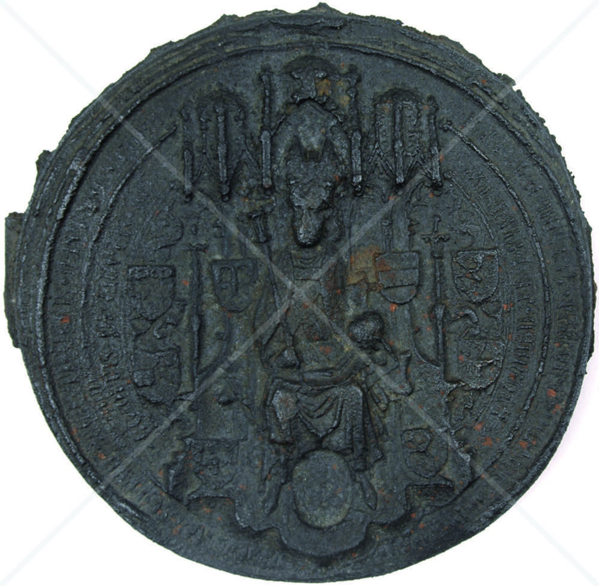 MÜNZSIEGEL KAISER FRIEDRICH III., (1415-93), doppelseitig, Abguss etwa Mitte 19. Jhd., Ø 13,5 cm,
