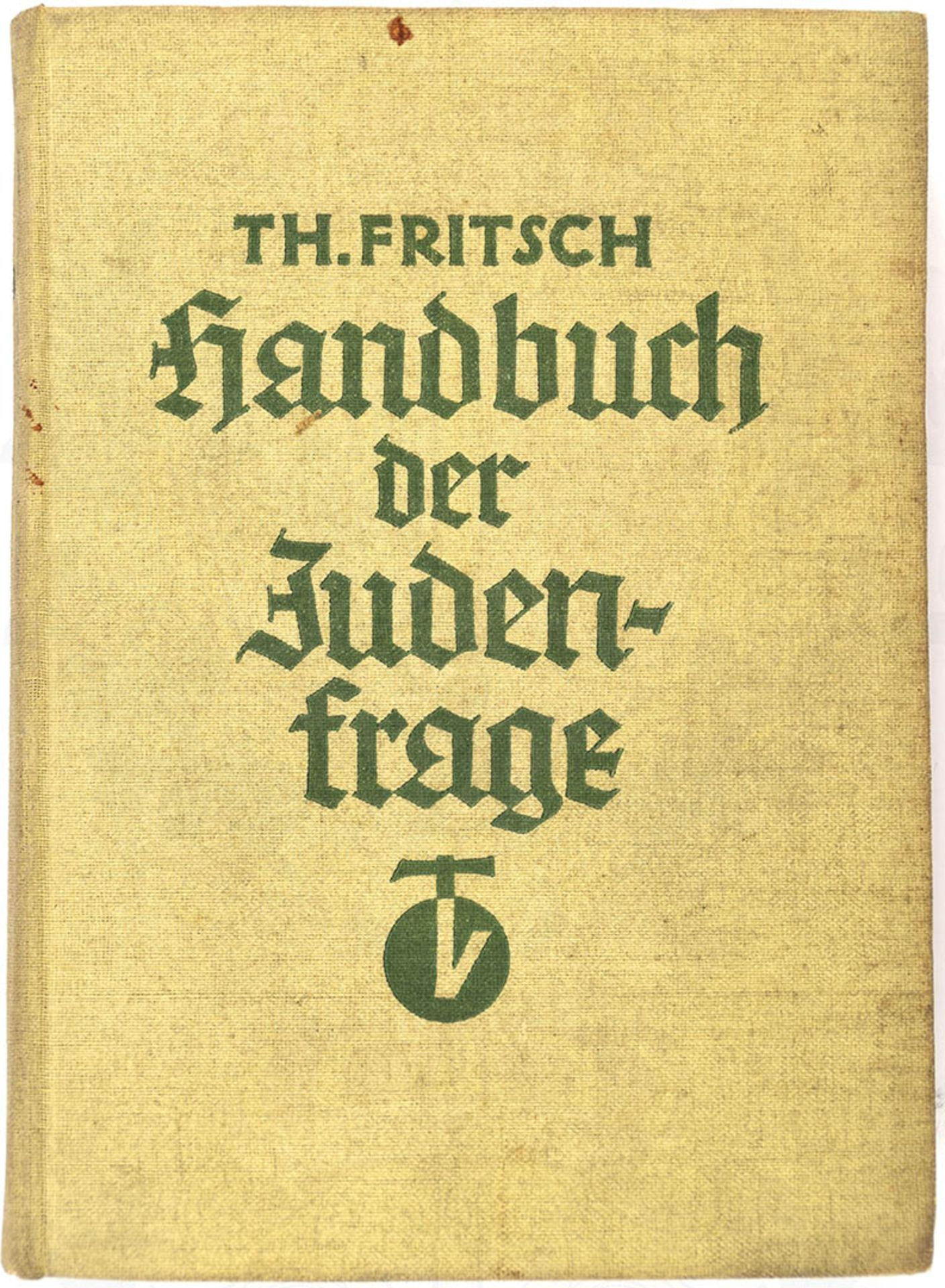 HANDBUCH DER JUDENFRAGE, Leipzig 1933, 564 S., Portrait-Zeichn. des Verfassers, gepr. GLn. <