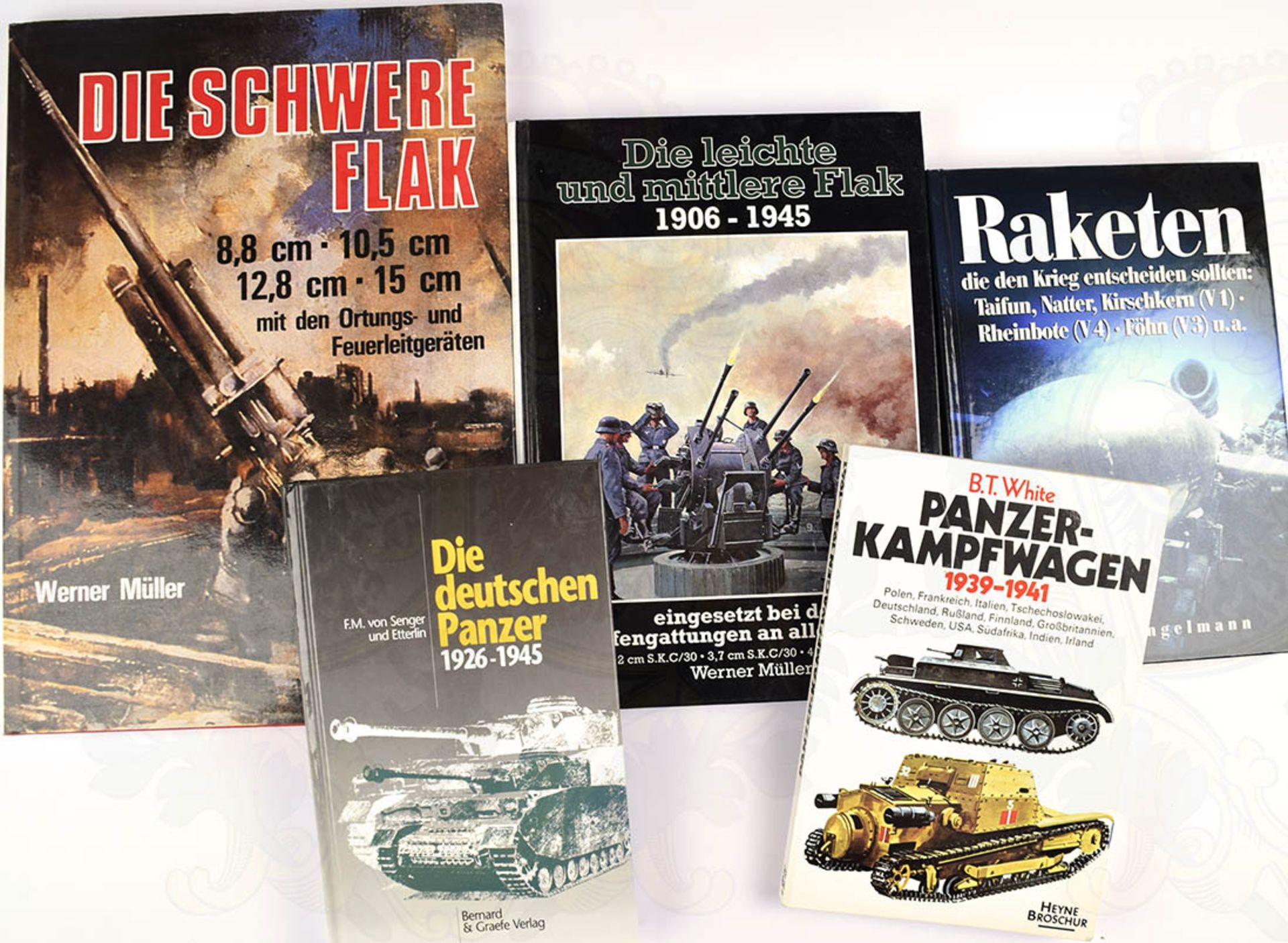 6 TITEL, dabei Schwere, leichte u. mittlere Flak, Panzerwagen u. Raketen, tls. Podzun-V., reich