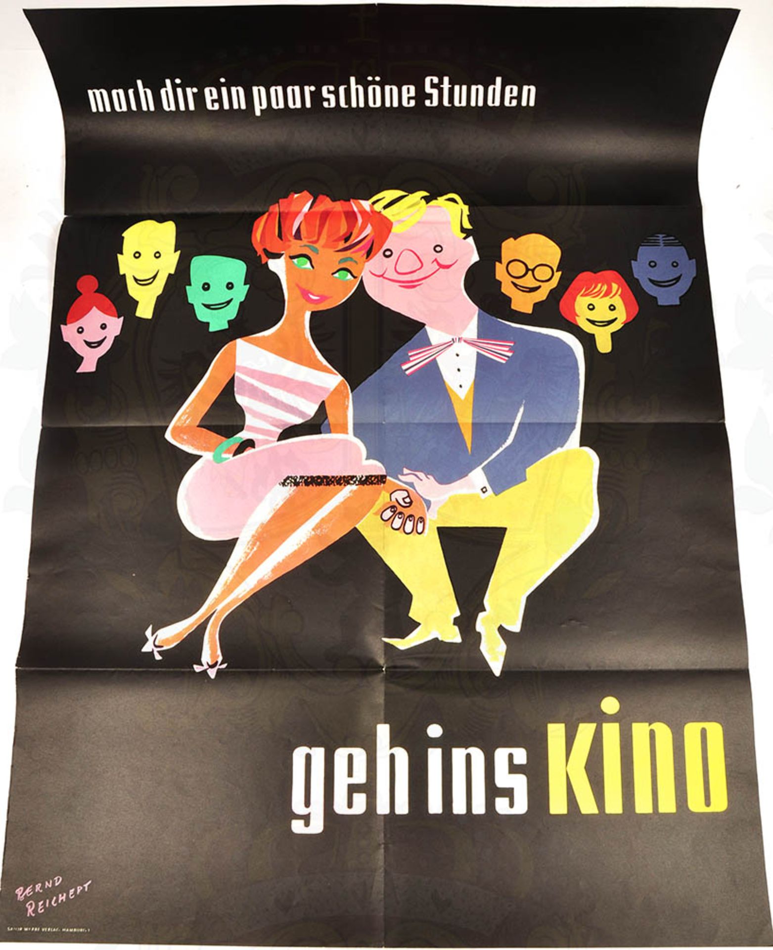 2 PLAKATE: "Herrliche Zeiten", (Willy Fritsch, 1950); "... geh ins Kino" (um 1960), bde. farb., jew. - Bild 2 aus 2