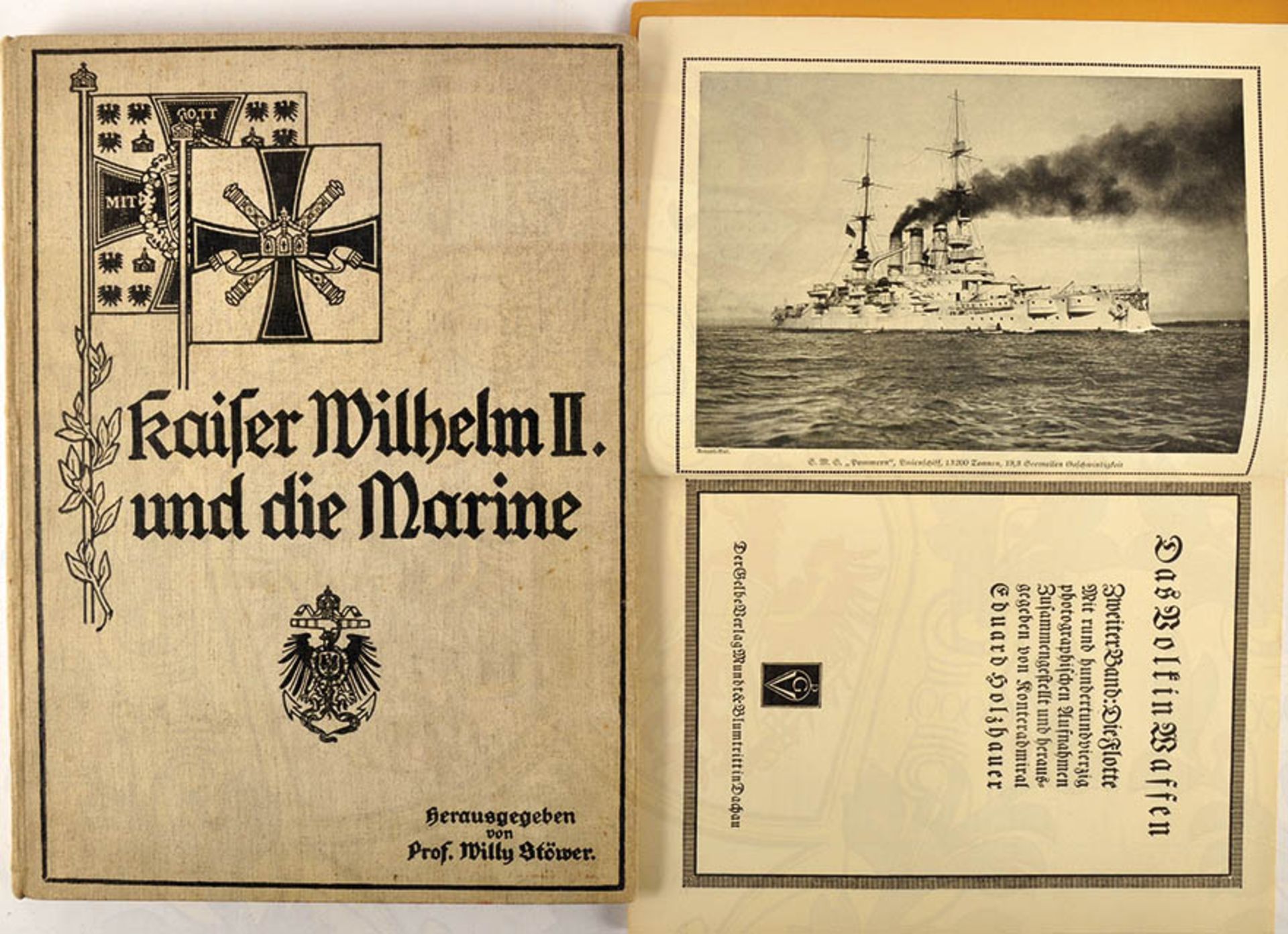 2 TITEL MARINE: "Das Volk in Waffen - Die Flotte", 135 S., 140 Fotos; "Kaiser Wilhelm II. und die