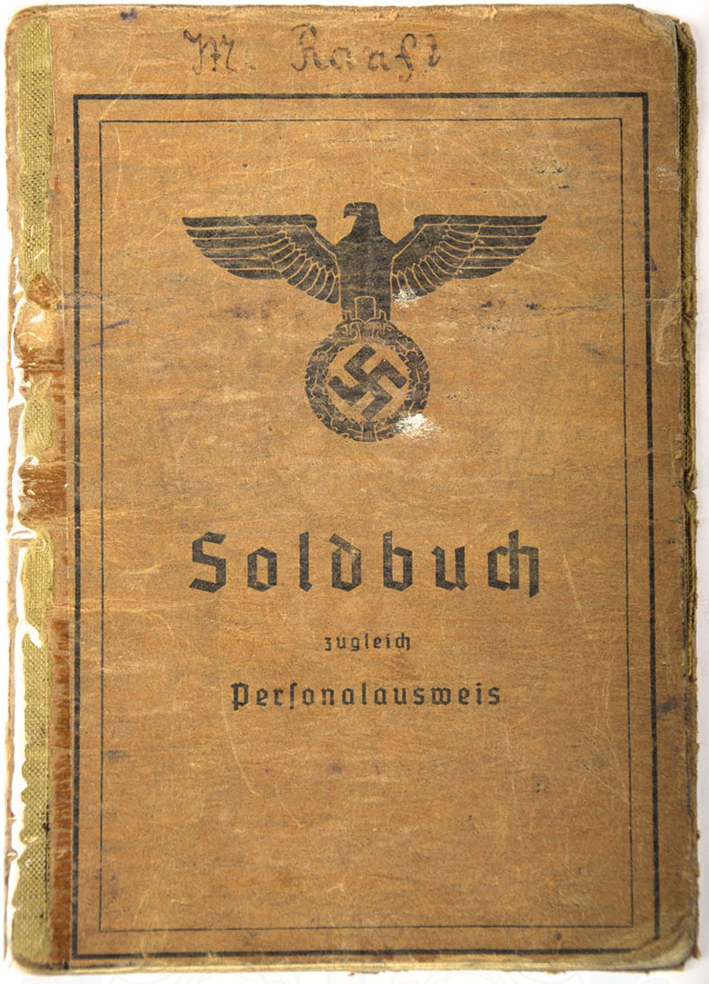 SOLDBUCH FÜR EINEN KRAFTFAHR-GEFREITEN, Kraftfahr-Ers.-Abt. 23/Sorau u. Bäckerei-Kp. 176, Einträge