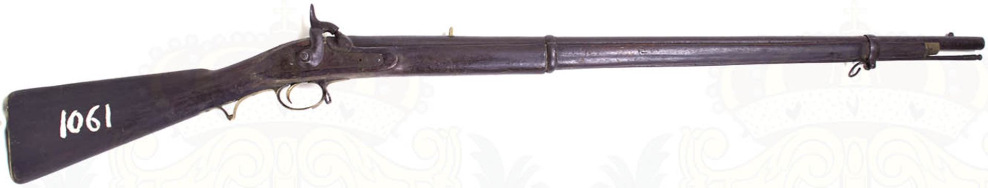 MILITÄR-PERKUSSIONSGEWEHR, engl. Modell, verm. f. d. indische Armee gefertigt, Mitte 19. Jhd.,