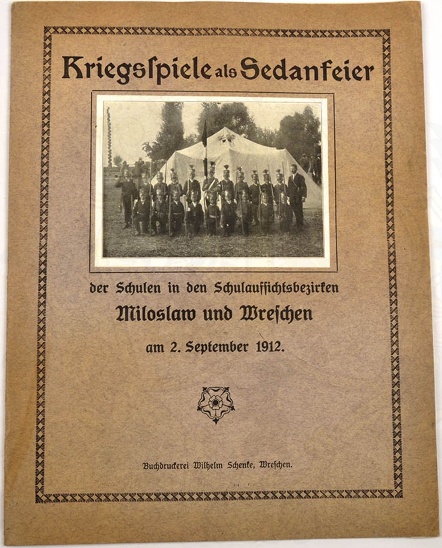 KRIEGSSPIELE ALS SEDANFEIER, "d. Schulen i. d. Schulaufsichtsbezirken Miloslaw u. Wreschen (Posen)