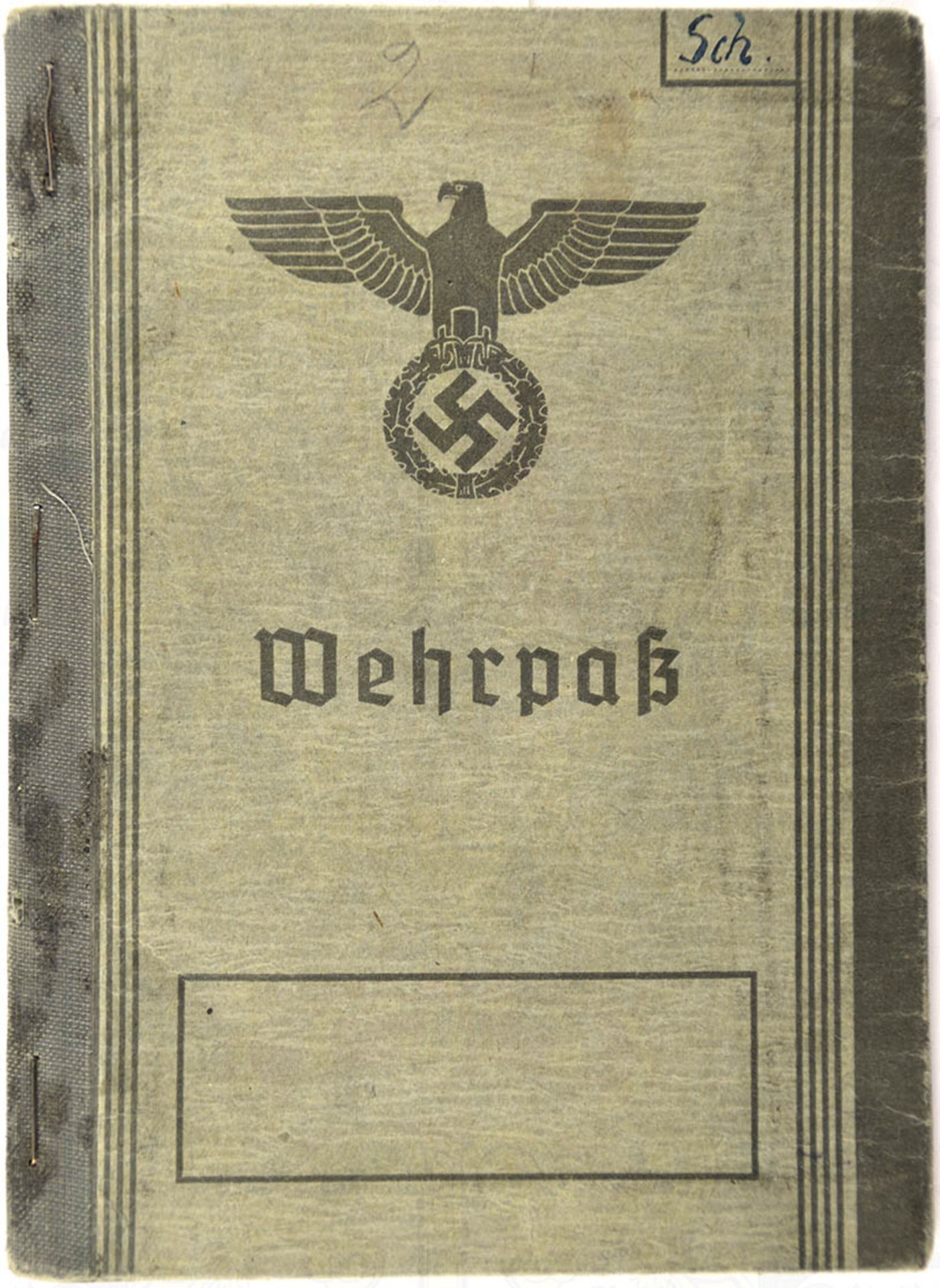 WEHRPASS EINES FELDWEBELS, WK-Veteranen u. Zugführers, 1937-1945, WMA Bln. Prenzlauer Berg bzw.