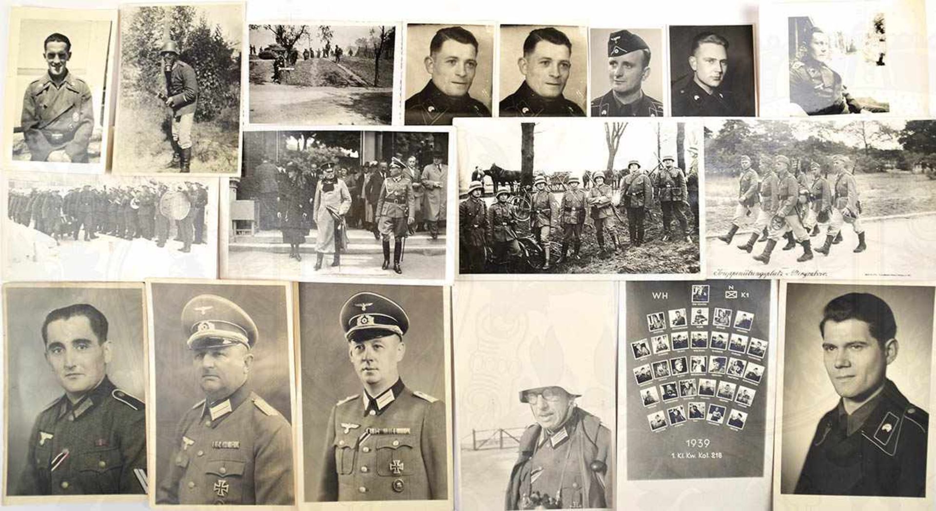 18 FOTOS, 10x AK, Heer, Panzertruppe, Offiziere, 1x mit GFM von Mackensen, Portraits, 1. Kl. Kw.