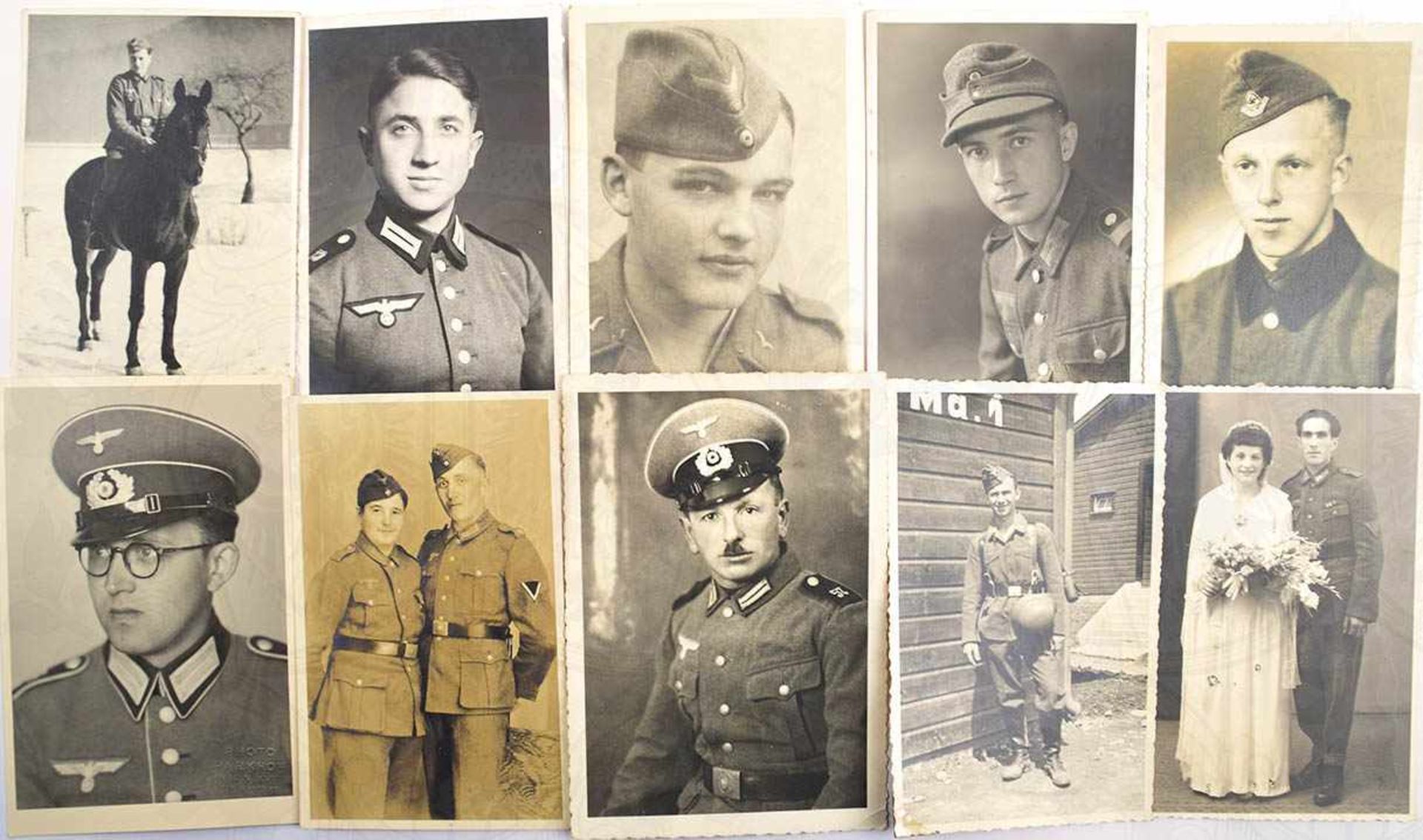FOTOKONVOLUT, ca. 70 Aufn., 1940-1944, Heer, Luftwaffe u. etwas RAD, Portraits u. Gruppen,