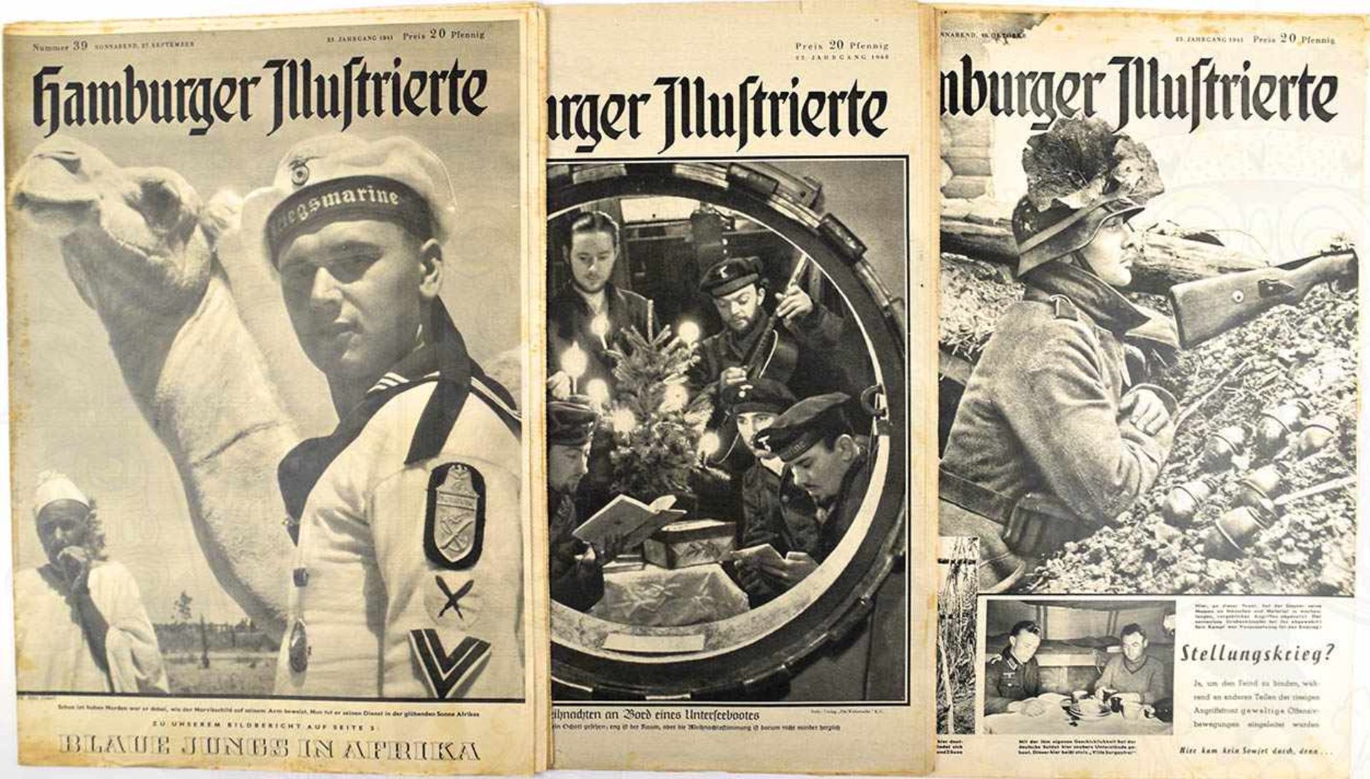 12 AUSGABEN „HAMBURGER ILLUSTRIERTE“, 1940/1941, ges. ca. 240 S., Kampfberichte, See- u.