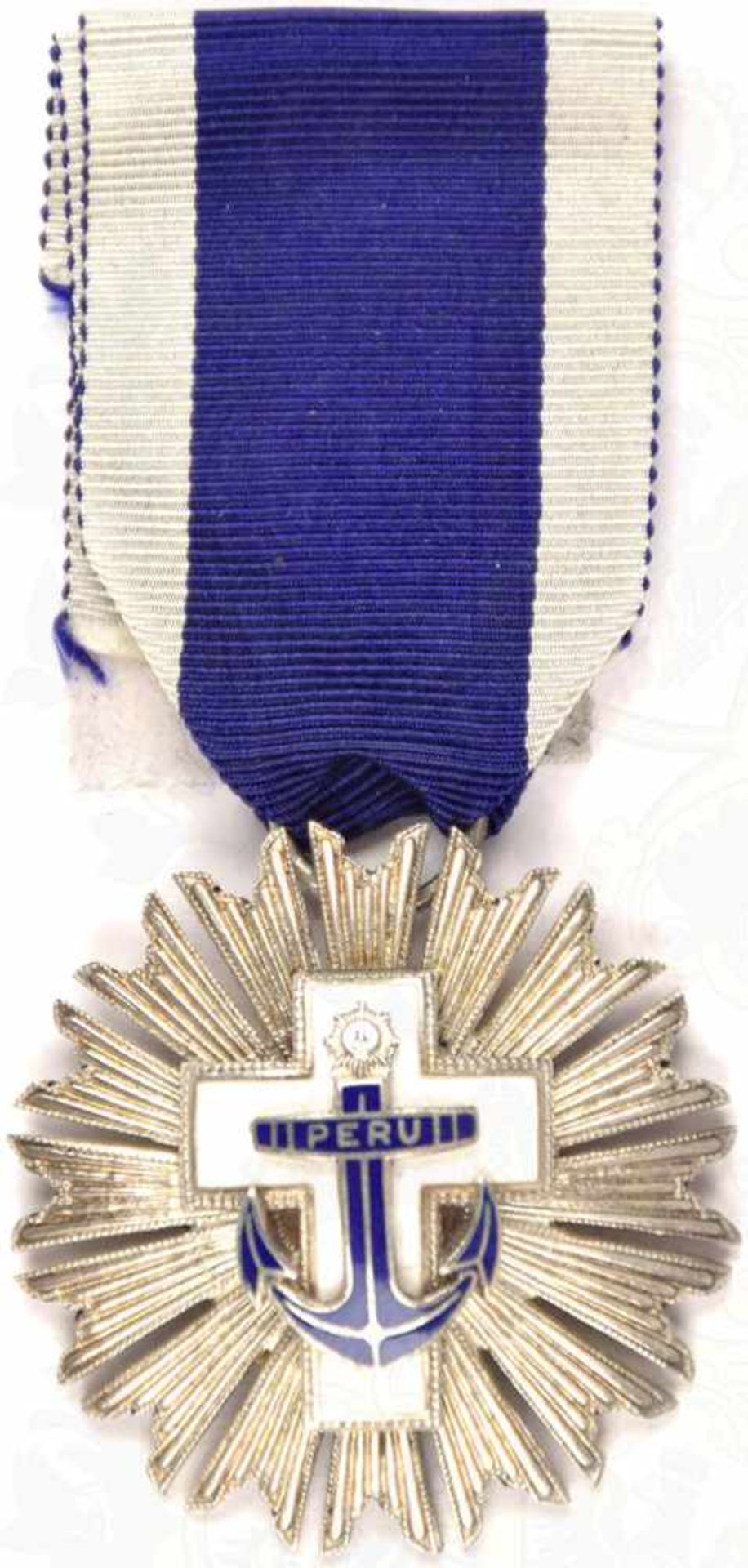 MARINE-VERDIENSTKREUZ, Silber „925“, Auflage emaill., a. Bd.