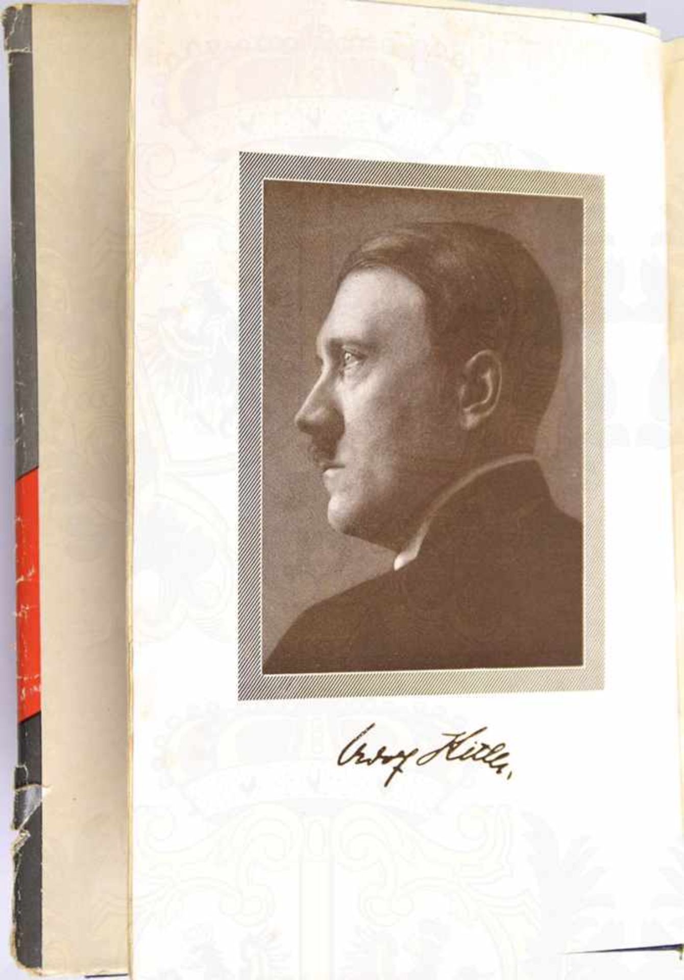 MEIN KAMPF, Adolf Hitler, Volksausgabe, Eher Verlag, 1932, Porträtbild, 781 S., etwas fleckig, - Bild 2 aus 3