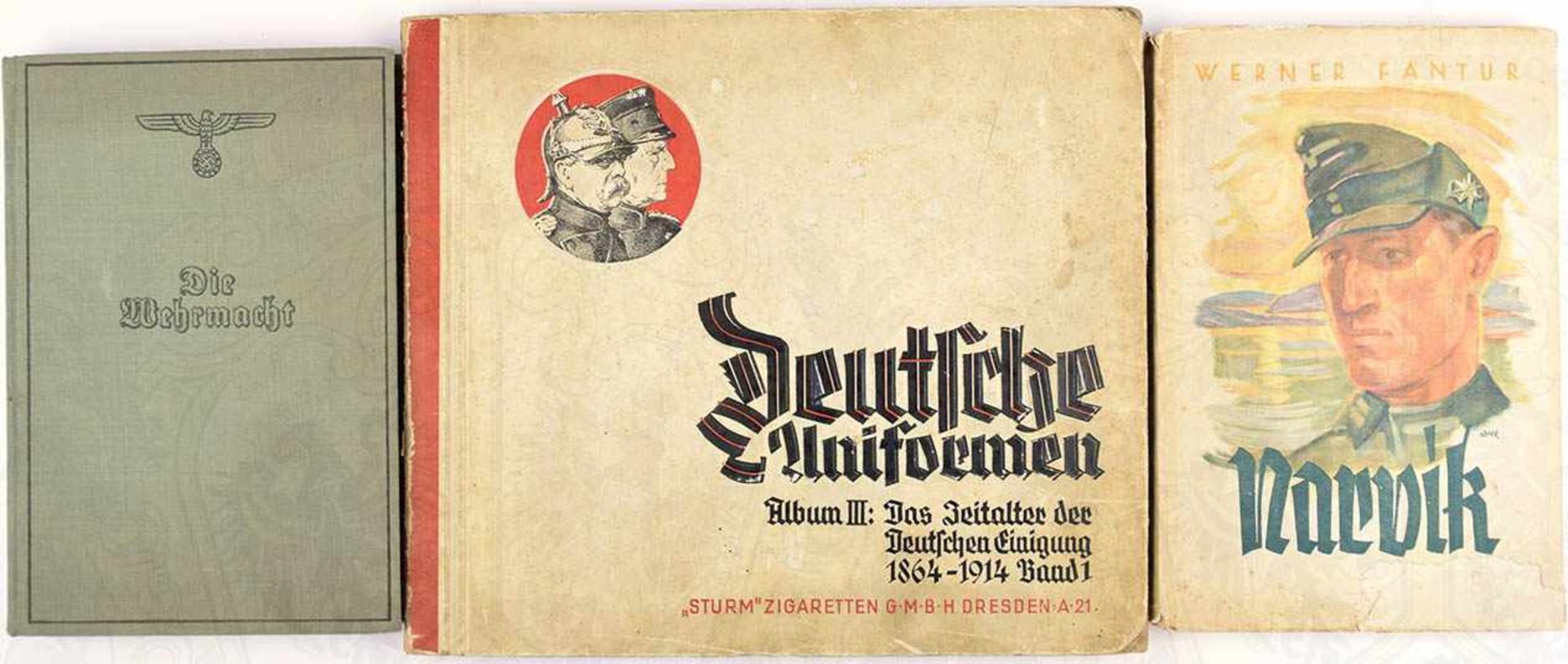 2 TITEL, „Die Wehrmacht“; „Narvik - Sieg des Glaubens“, 1940/1941, ges. 493 S., Abb., gepr. GLn./