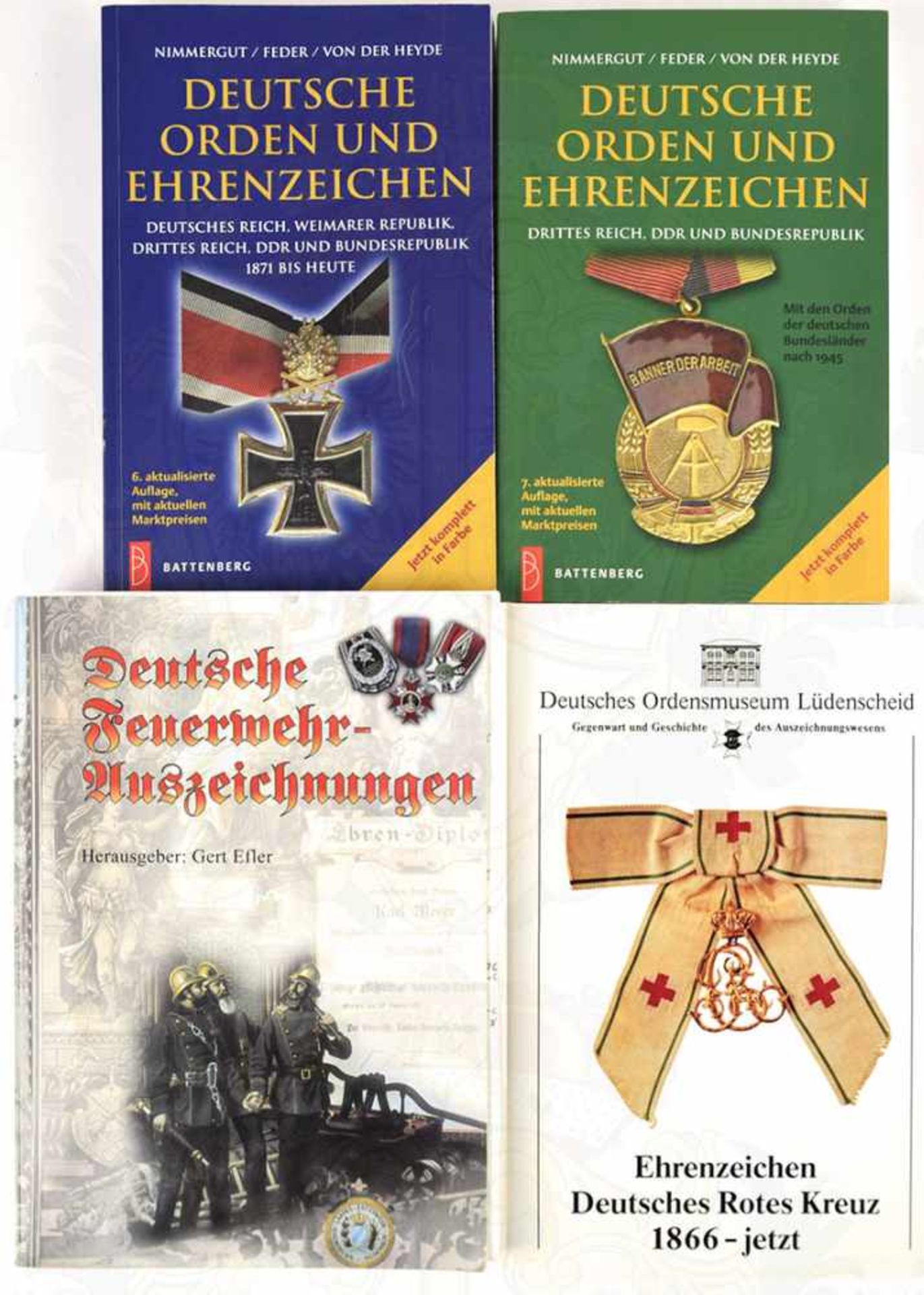 4 TITEL ORDEN UND EHRENZEICHEN, „Dt. Feuerwehr-Ehrenzeichen“, G. Efler, 2001, m. Preisliste in DM,