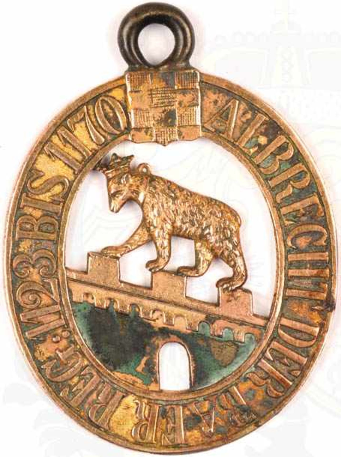 HAUSORDEN ALBRECHT DES BÄREN, Dekoration der Komture, (“Komturkreuz“), Bronze vergoldet, 45x39 mm,