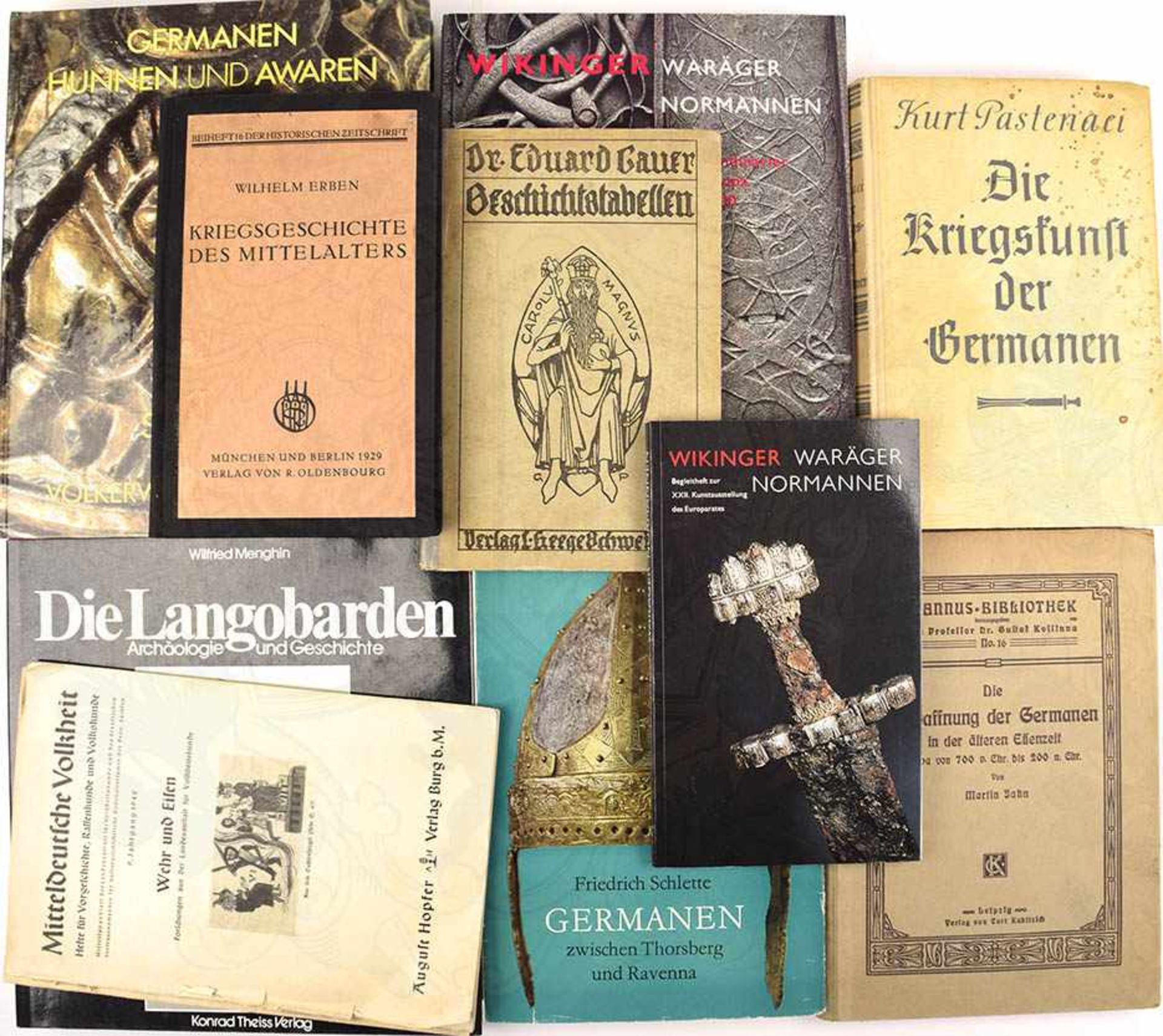 10 TITEL GERMANENKUNDE, „Wikinger, Waräger, Normannen“; „Die Bewaffnung der Germanen in der