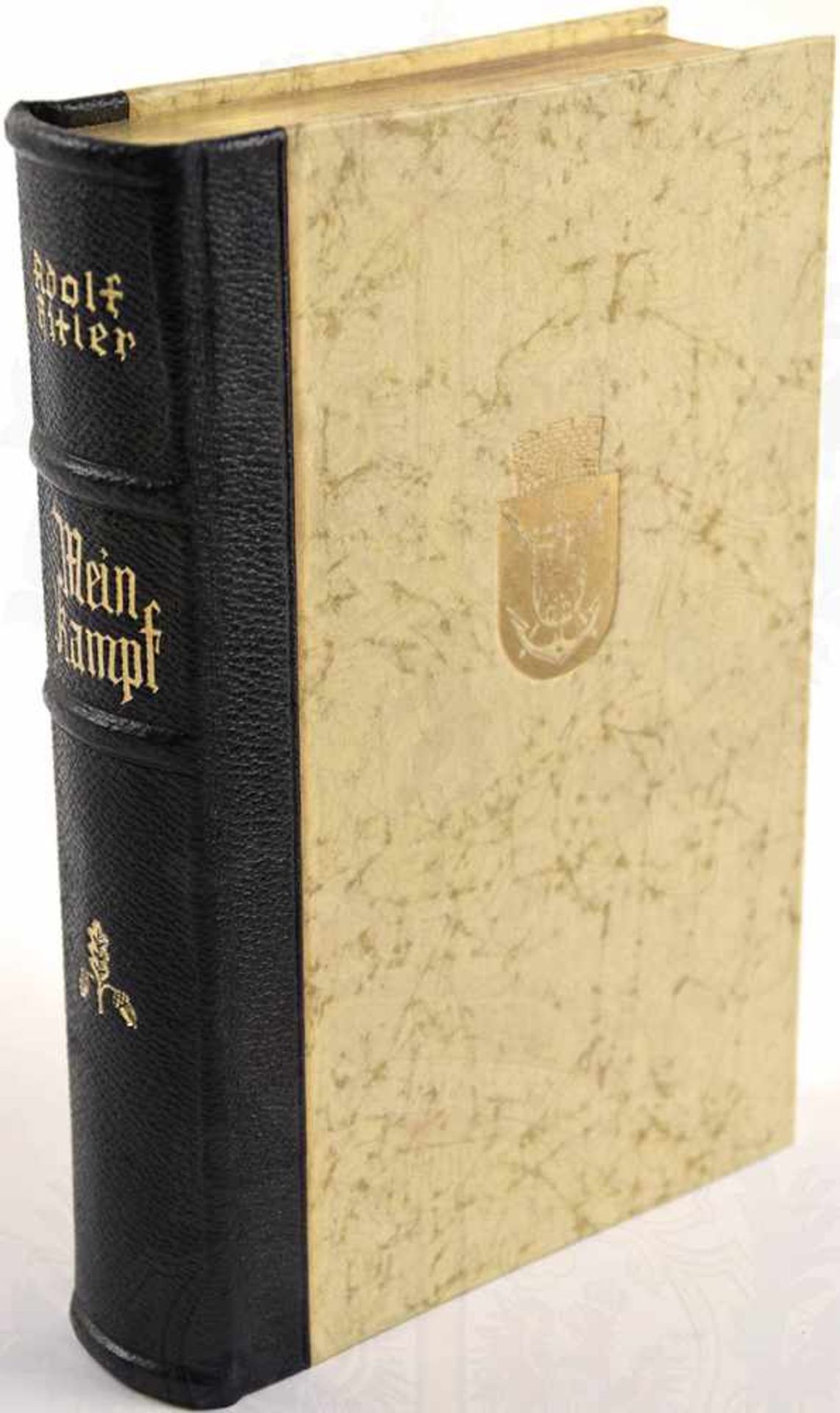 MEIN KAMPF, Adolf Hitler, Hochzeitsausgabe, Eher Verlag, 1938, Porträtbild, 781 S., goldgepr. - Bild 2 aus 4