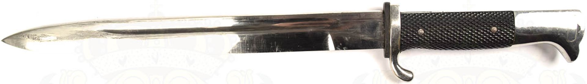 SEITENGEWEHR 98 KURZ, Extrastück, vernickelte Klinge, L. 26 cm, Vernickelung tls. berieben, schwarze - Bild 2 aus 2