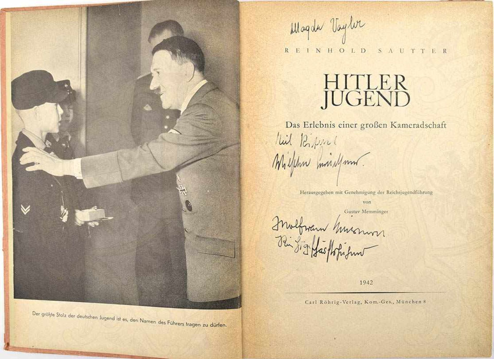 HITLER JUGEND, „Das Erlebnis einer großen Kameradschaft“, 1942, 319 S., zahlr. Abb., Titelblatt u. - Bild 2 aus 2