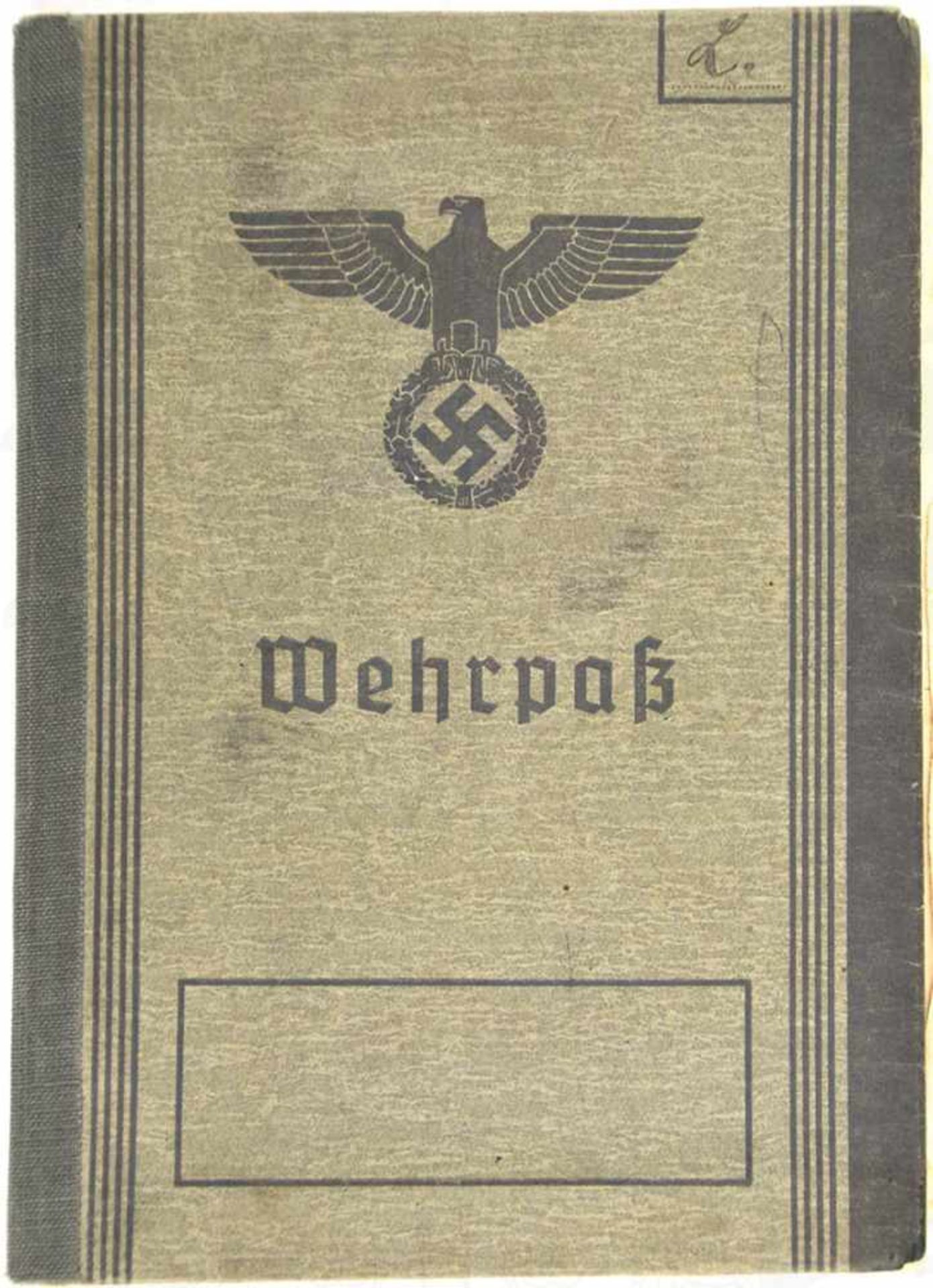 WEHRPAß EINES VIZEFELDWEBELS, u. 1. WK-Veteranen, (IR Nr. 67 u. 159), ab Januar 1945 b. Volkssturm-