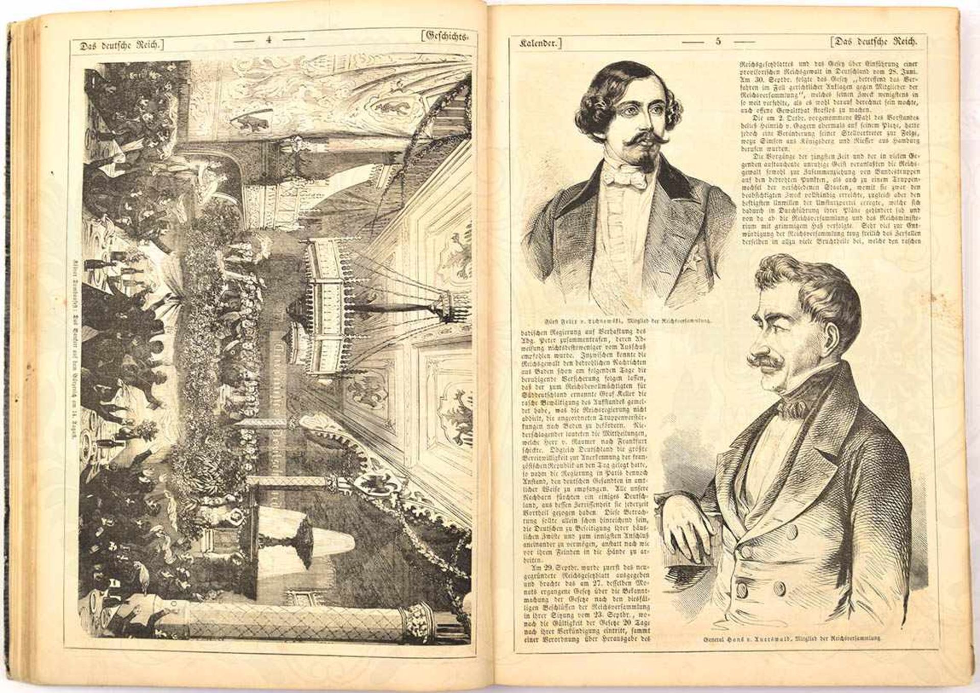 ILLUSTRIERTER KALENDER 1850, „Jahrbuch d. Ereignisse...“, Weber-V. Lpz., 1 Titelkupfer u. zahlr., - Bild 2 aus 2