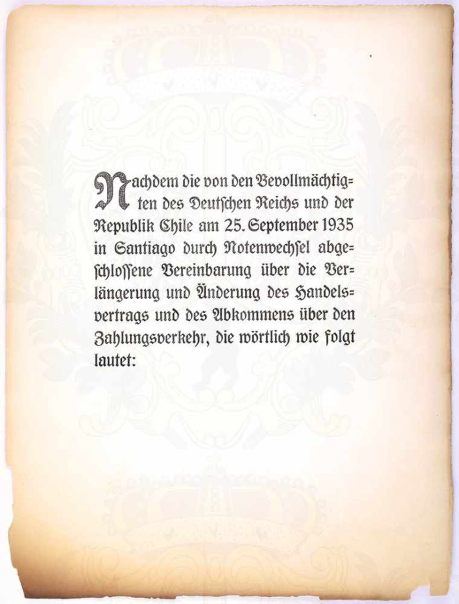 ADOLF HITLER, Bestätigungsurkunde zur deutsch-chilenischen Vereinbarung vom 25. September 1935 - Bild 4 aus 9