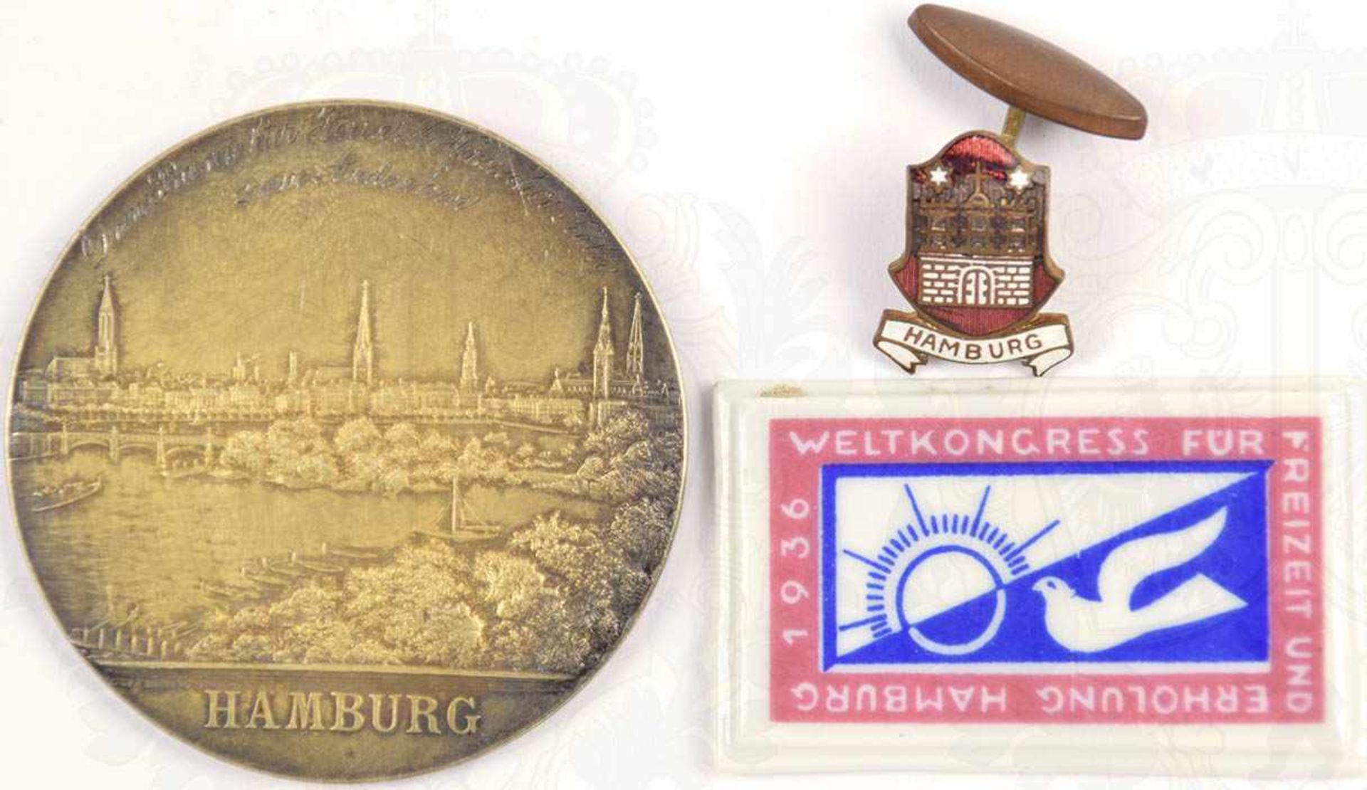 KONVOLUT HANSESTADT HAMBURG, Medaille Verein f. Hundefreunde Hbg.-Internat. Hundeausstellung 1904,