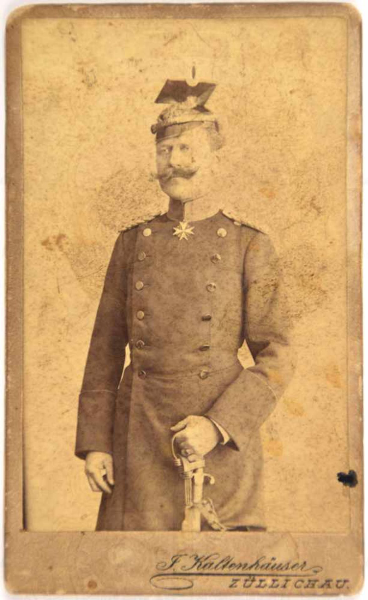 VISITFOTO OBERST KLEMES VON VOIGTS-RHETZ, (1838-1917, Sohn d. Generals d. Inf. William Karl Ferd. v.