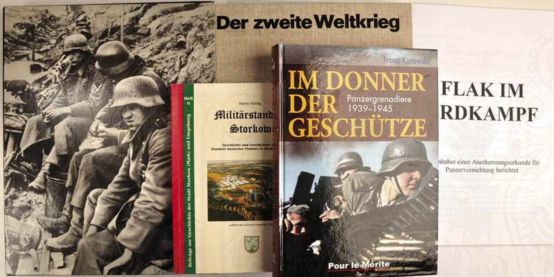 KONVOLUT: „Der zweite Weltkrieg“, MV d. DDR; „Im Donner der Geschütze“ (Pz.Grenadiere); „Flak im