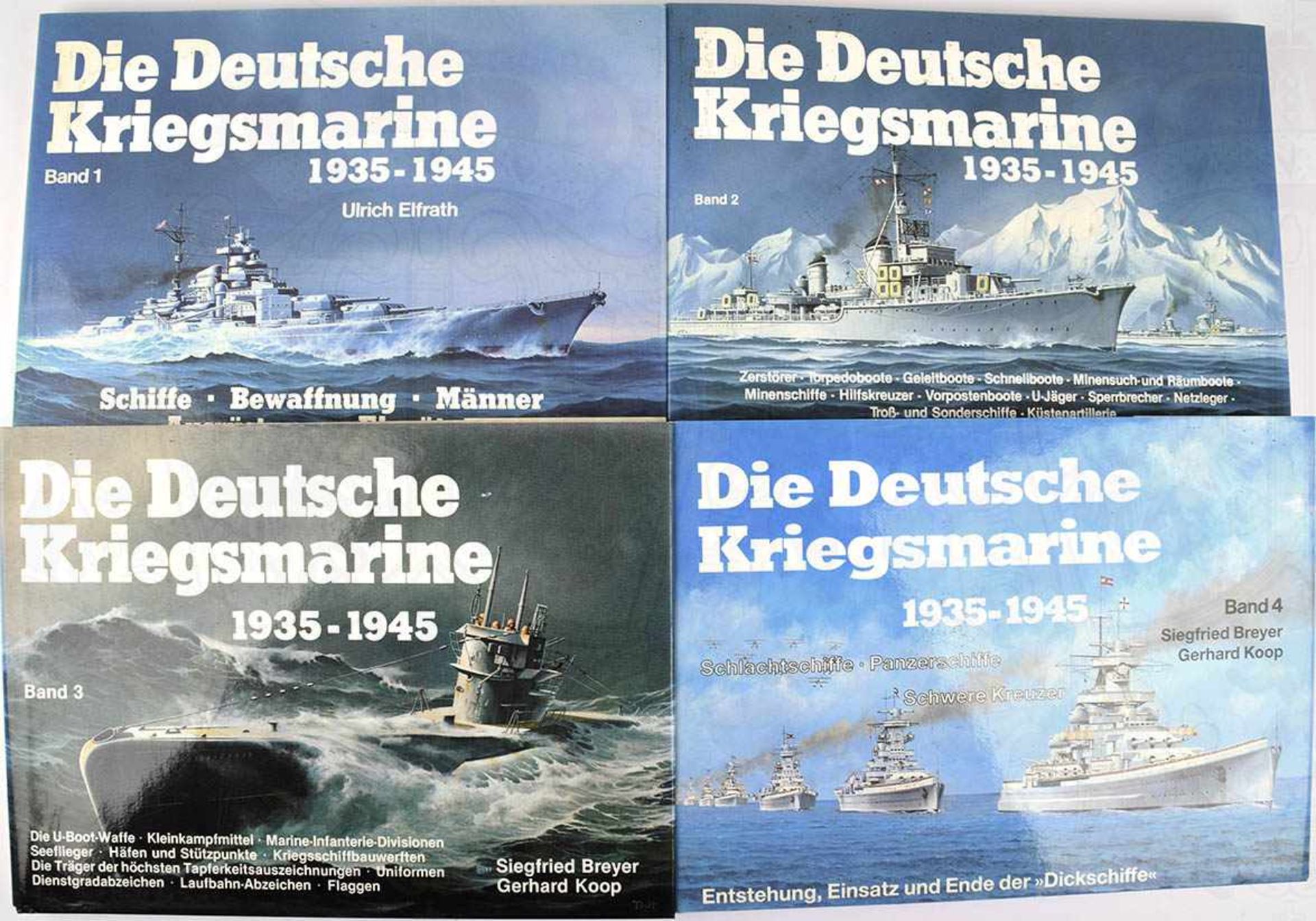 DIE DEUTSCHE KRIEGSMARINE 1935-1945, Elfrath/Breyer/Koop, 4 Bde., Podzun/Weltbild-V. 1994,