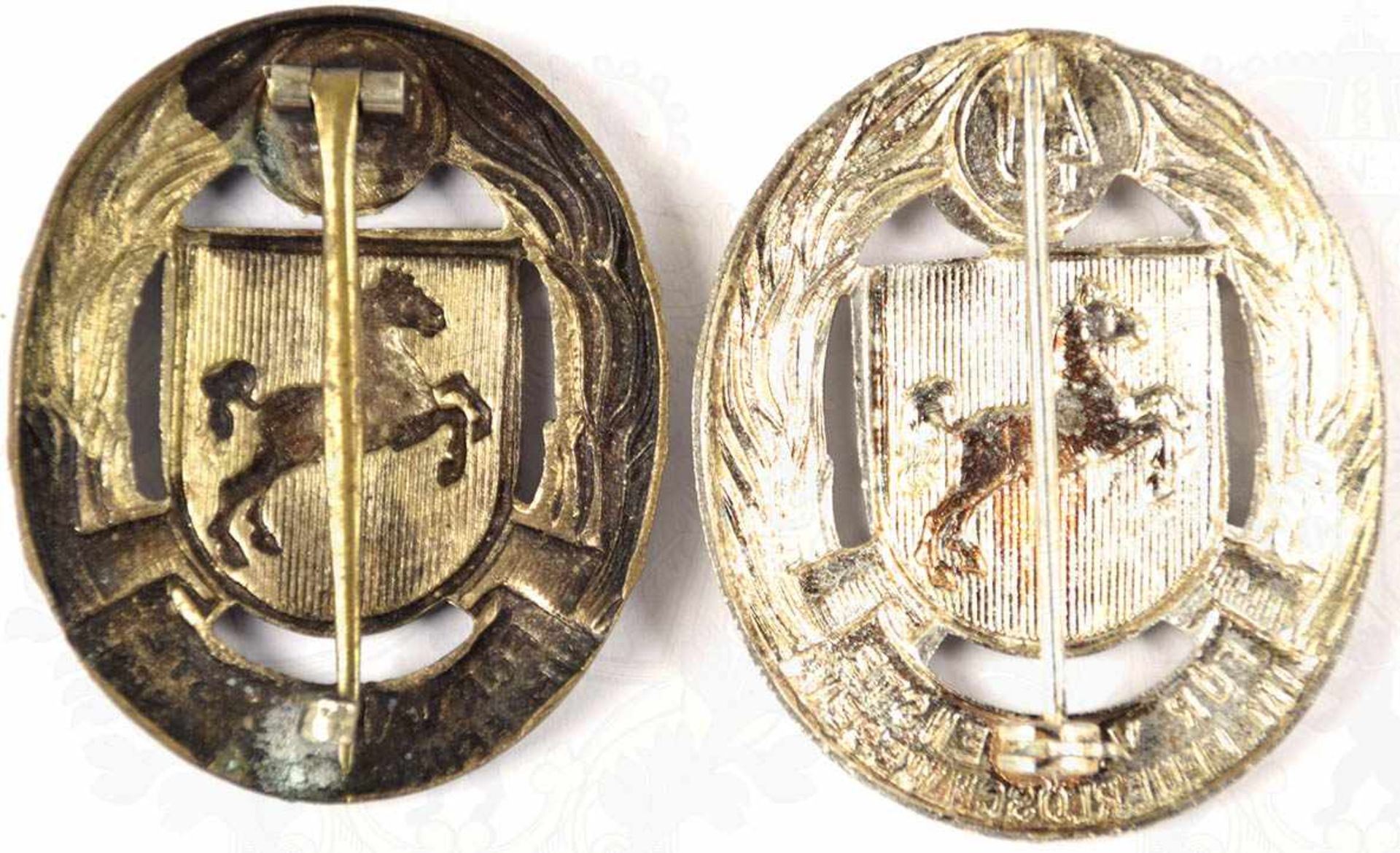 2 FEUERWEHR-EHRENZEICHEN NIEDERSACHSEN, 1. Form 1954, f. 25 u. 35 Jahre, Bronze, Bronze/verslb. - Bild 2 aus 2