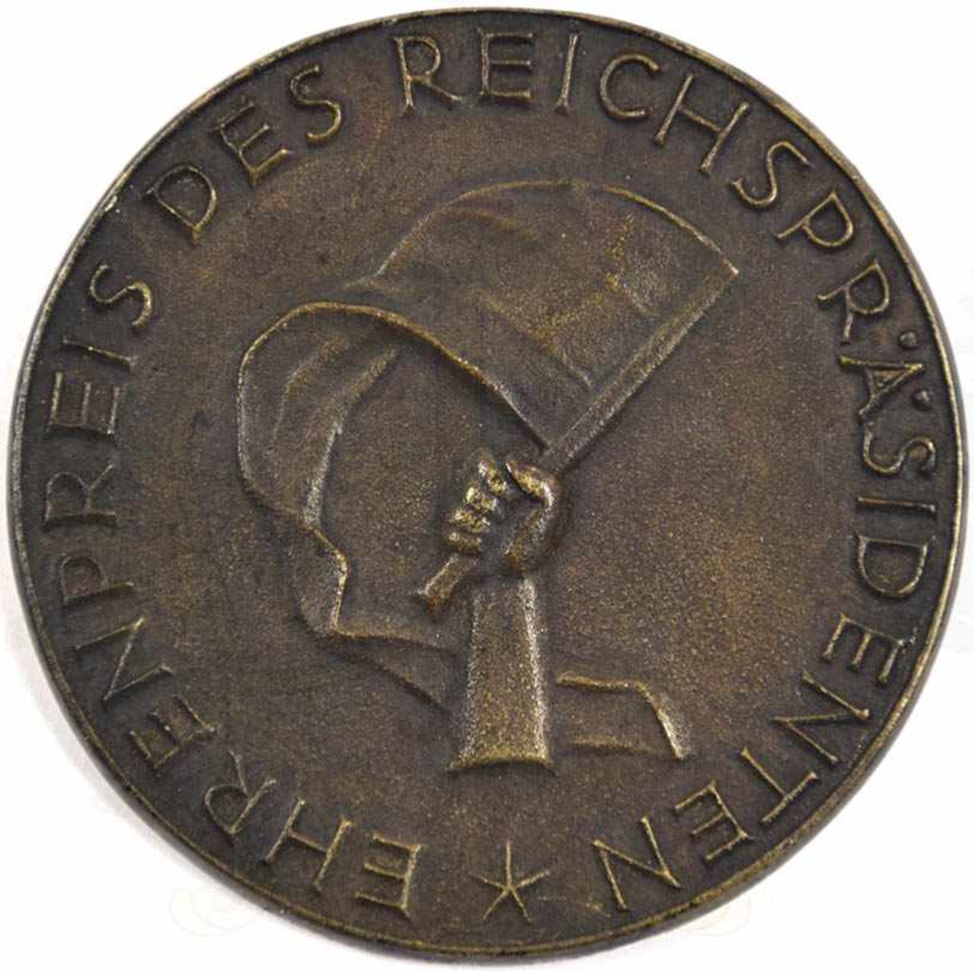 EHRENPLAKETTE DES REICHSPRÄSIDENTEN, Bronze, Umschrift „Verfassungstag 1929“, m. Hoheitsadler u. Arm