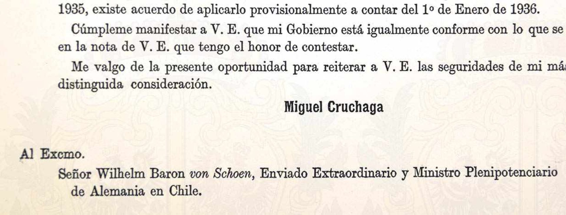 ADOLF HITLER, Bestätigungsurkunde zur deutsch-chilenischen Vereinbarung vom 25. September 1935 - Bild 9 aus 9