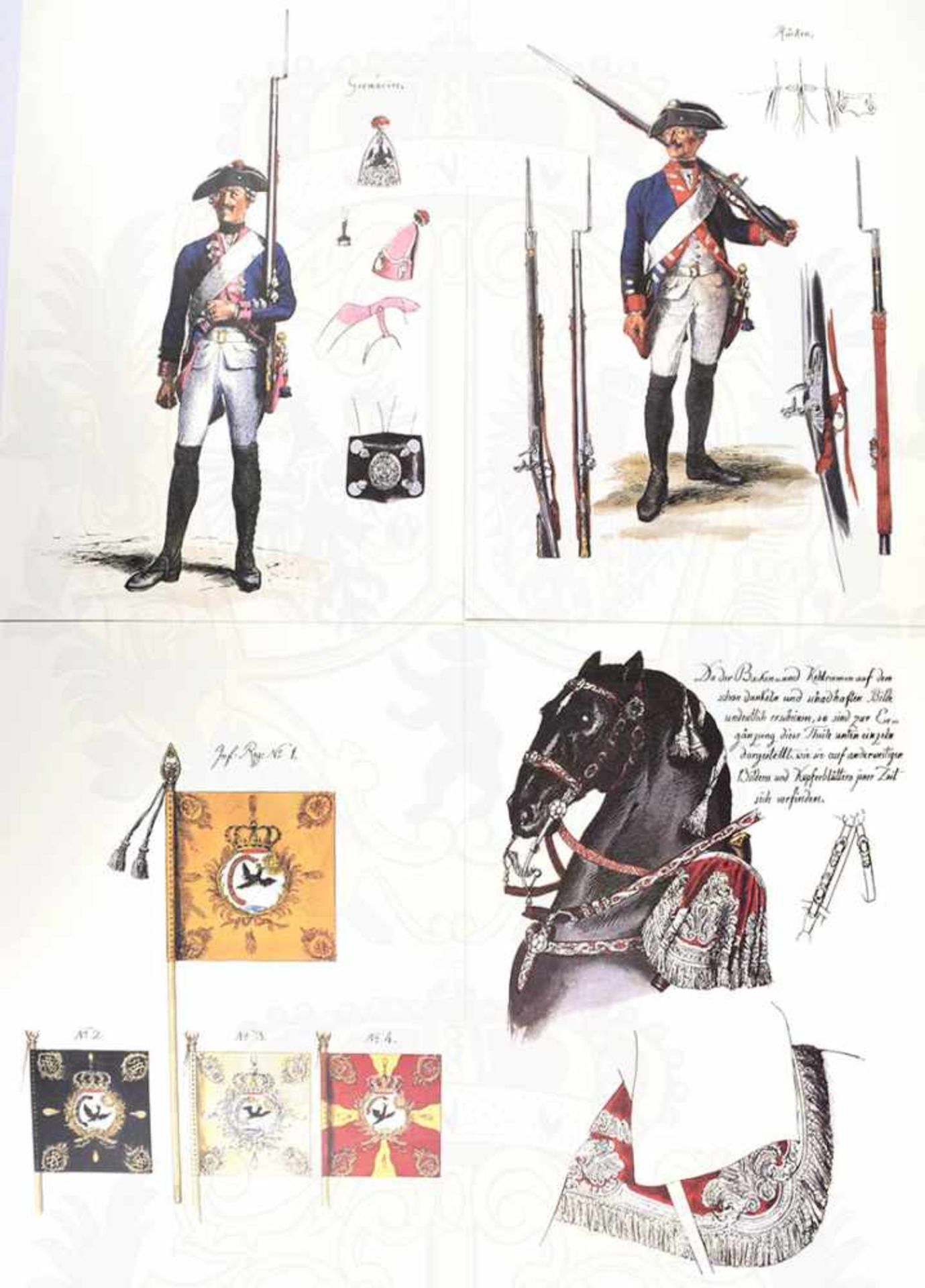 DIE ARMEE FRIEDRICH DES GROSSEN, „in ihrer Uniformierung, gezeichnet und erläutert von Adolph - Bild 3 aus 4