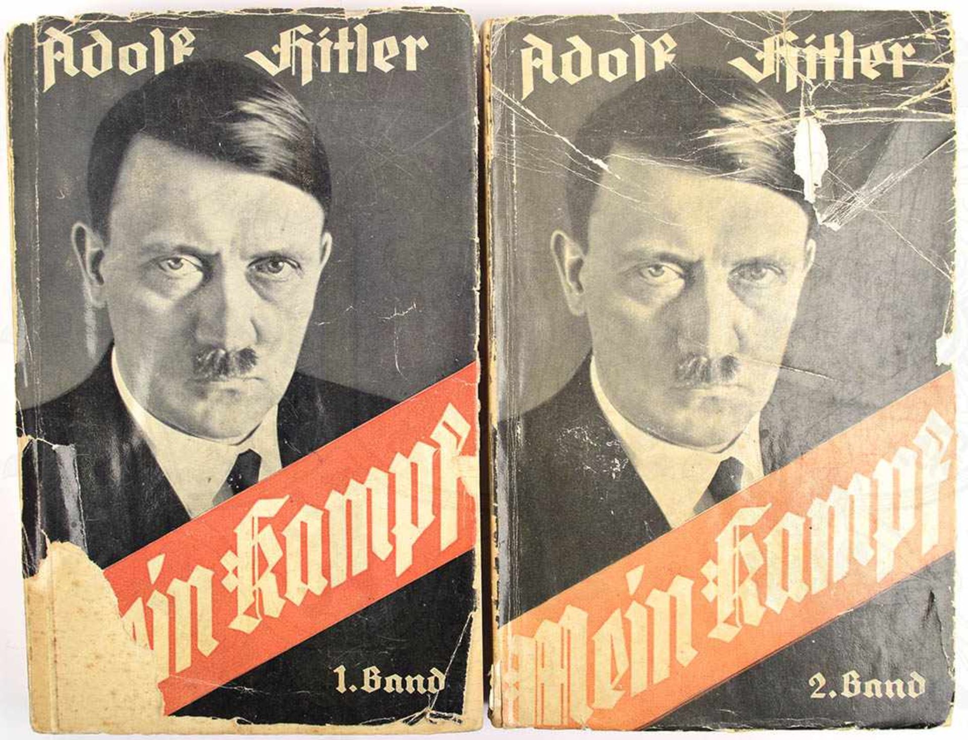 MEIN KAMPF, Adolf Hitler, Ausgabe in 2 Bänden, 23. Auflage, Eher-Verlag, München 1933, zus. 781