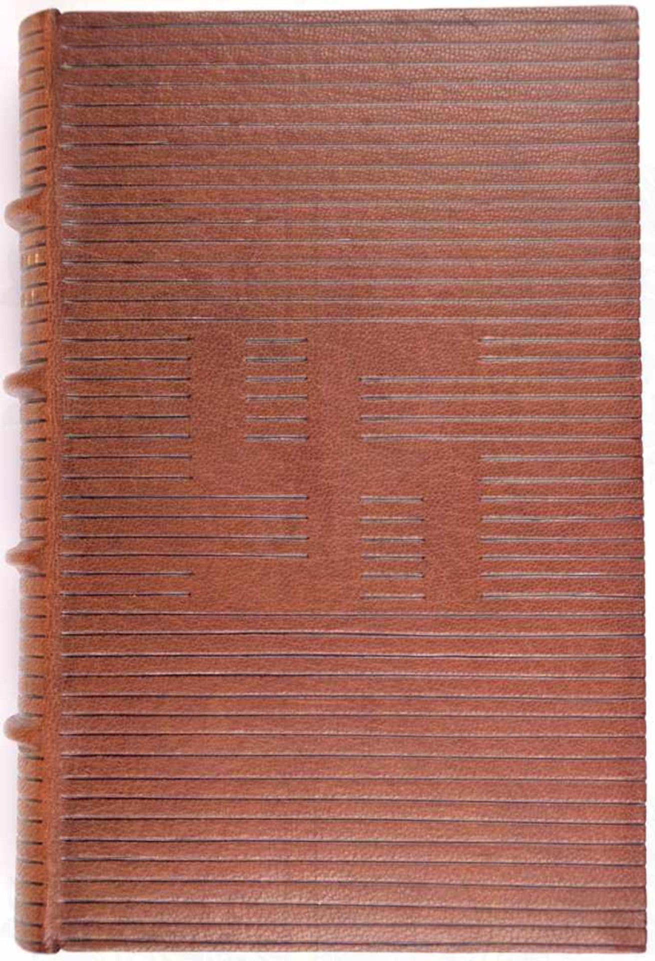 MEIN KAMPF, Meistereinband in Ganzleder mit 4 Bünden u. goldgepr. Rückentitel, Adolf Hitler, - Bild 4 aus 6