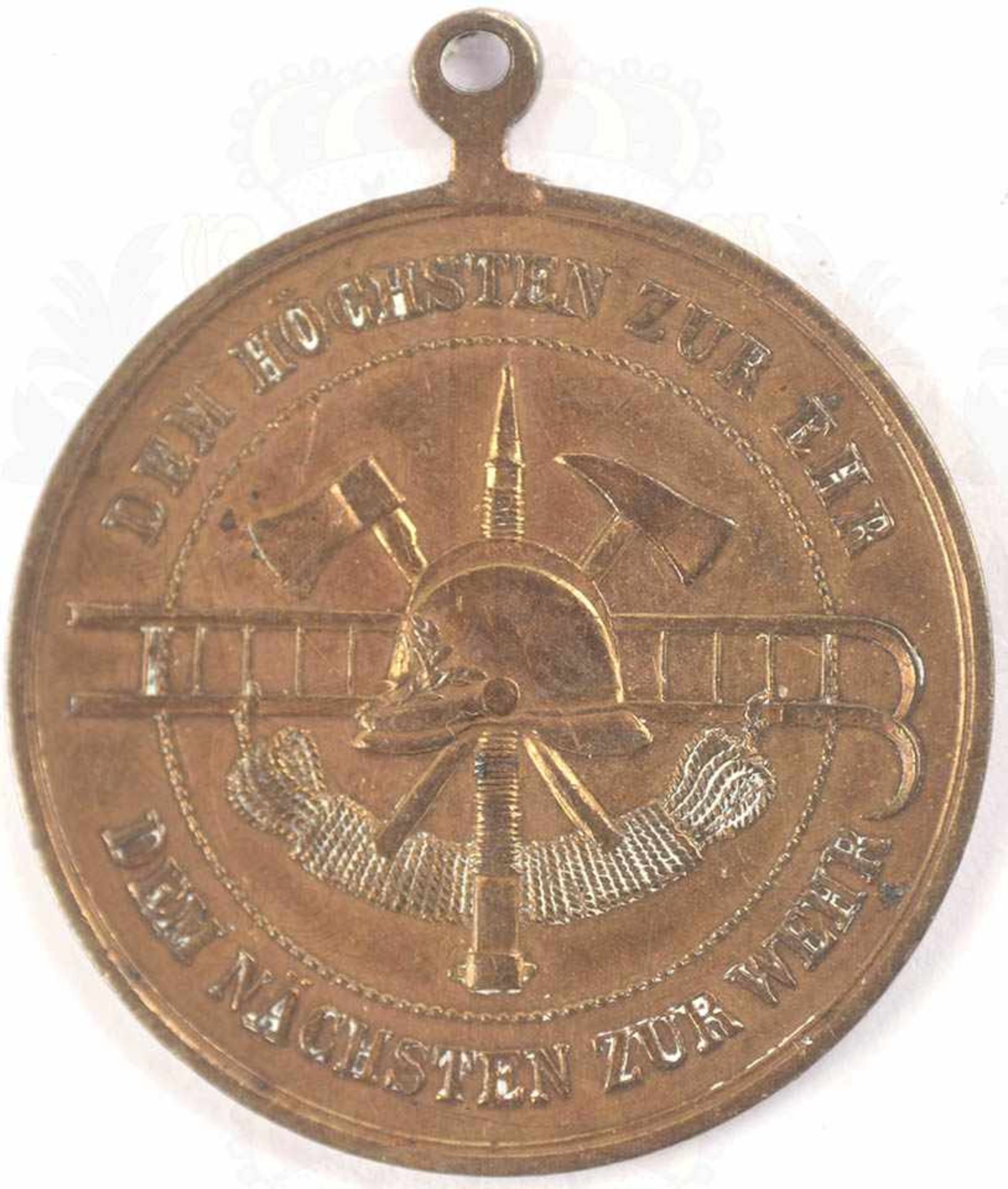 MEDAILLE XII. FEUERWEHRTAG CELLE 1889, Provinz Hannover, Bronze, Ring u. Band fehlen